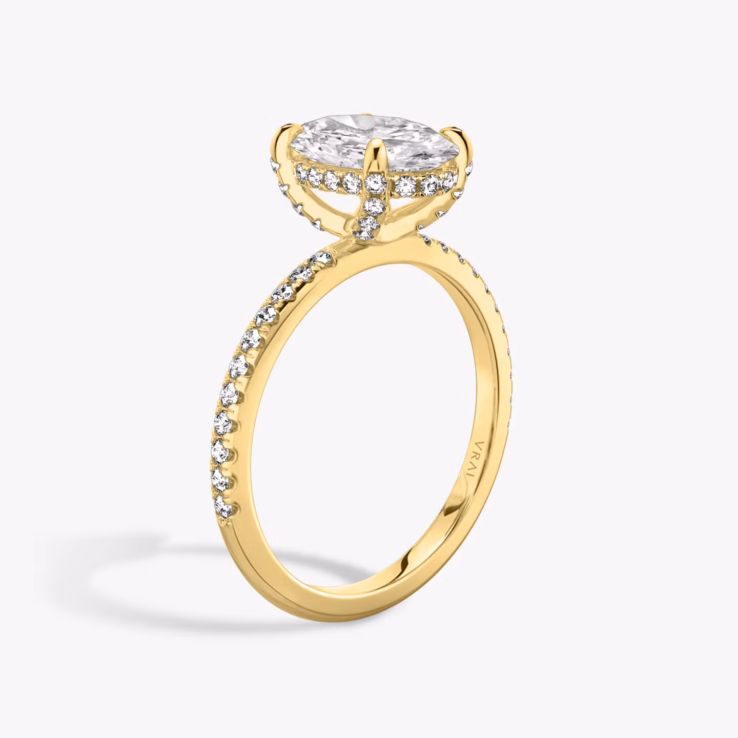 The Classic Hidden Halo Oval | Yellow Gold