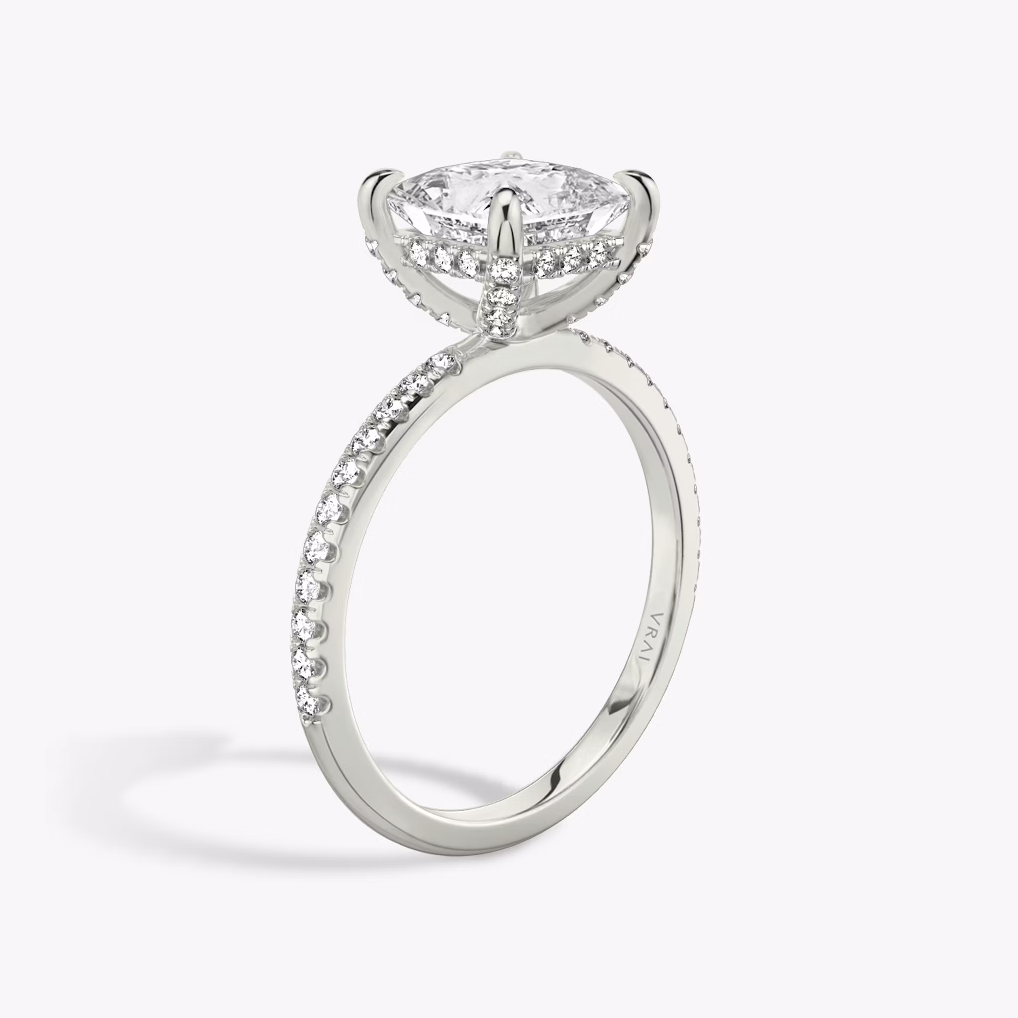 The Classic Hidden Halo Princess | White Gold