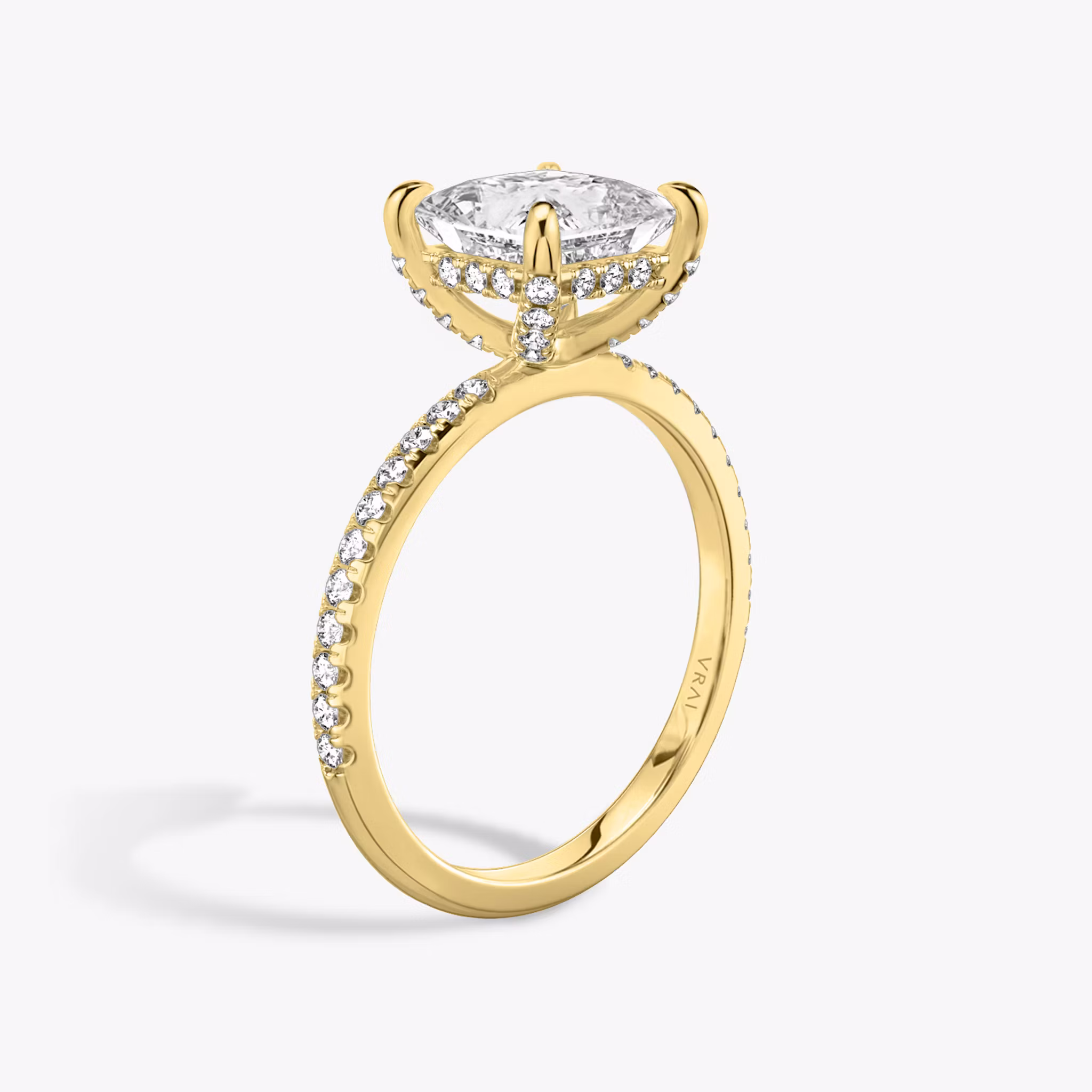 The Classic Hidden Halo Princess | Yellow Gold