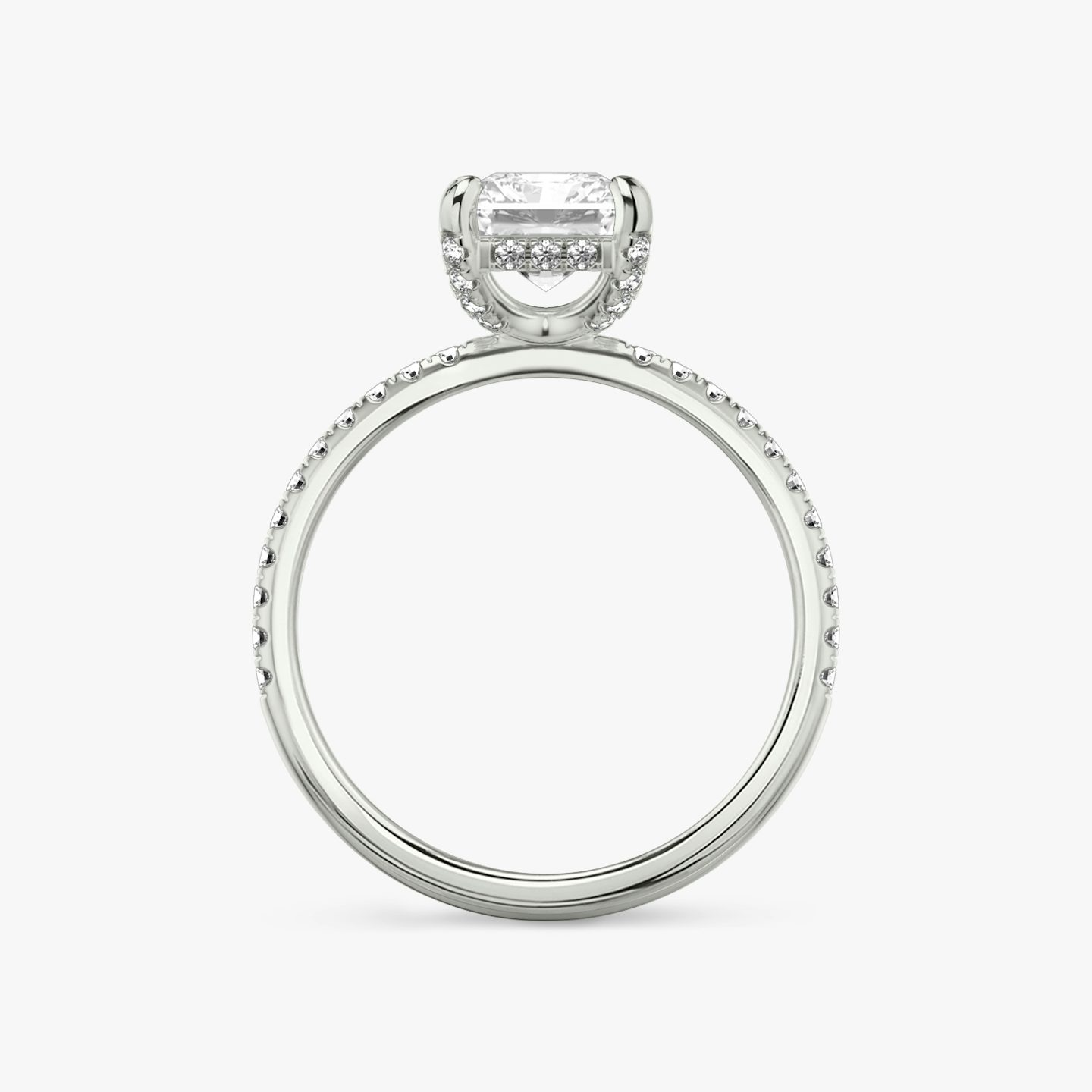 Classic Hidden Halo | Radiant | Platin | bandAccent: Mit Pavé-Besatz | bandWidth: standard | prongStyle: Mit Pavé-Besatz | diamondOrientation: vertical | caratWeight: other