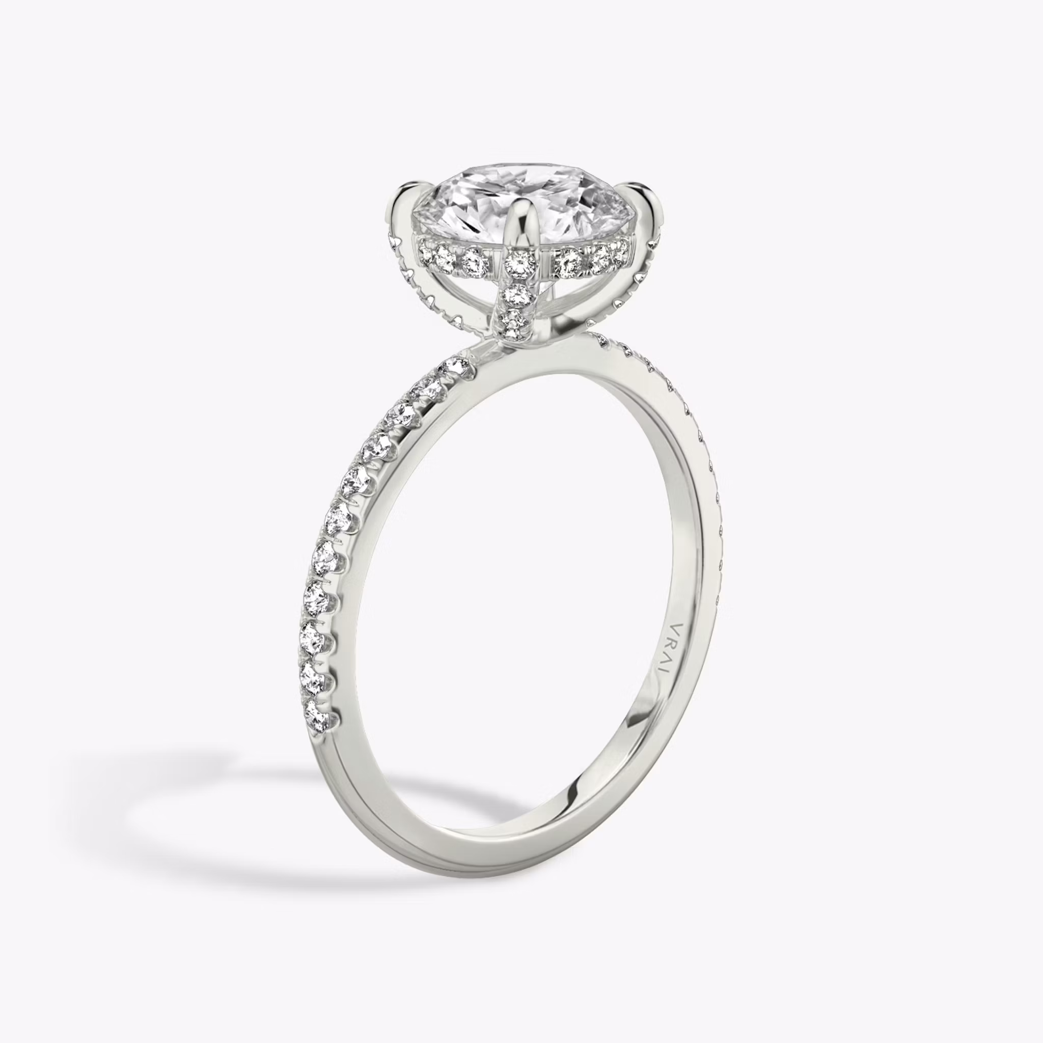 The Classic Hidden Halo Round Brilliant | White Gold