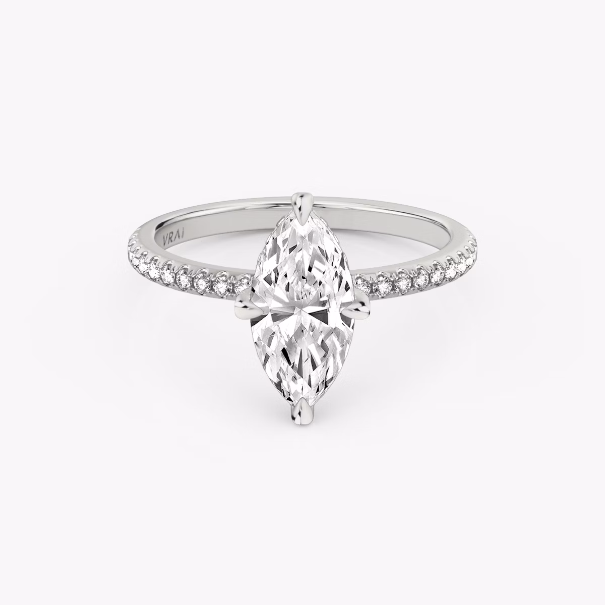 Classic Hidden Halo | Marquise | Platin | bandAccent: Mit Pavé-Besatz | bandWidth: standard | prongStyle: Mit Pavé-Besatz | diamondOrientation: vertical | caratWeight: other