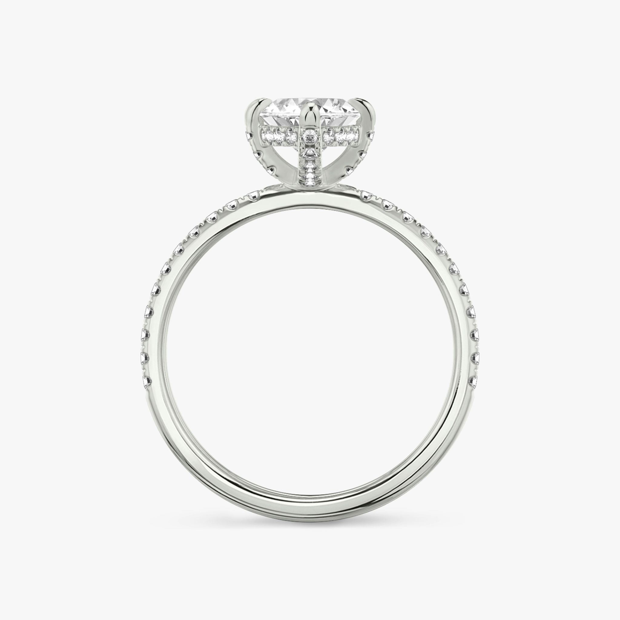 The Classic Hidden Halo | Marquise | 18k | White Gold | bandAccent: Pavé | bandWidth: standard | prongStyle: Pavé | diamondOrientation: vertical | caratWeight: other