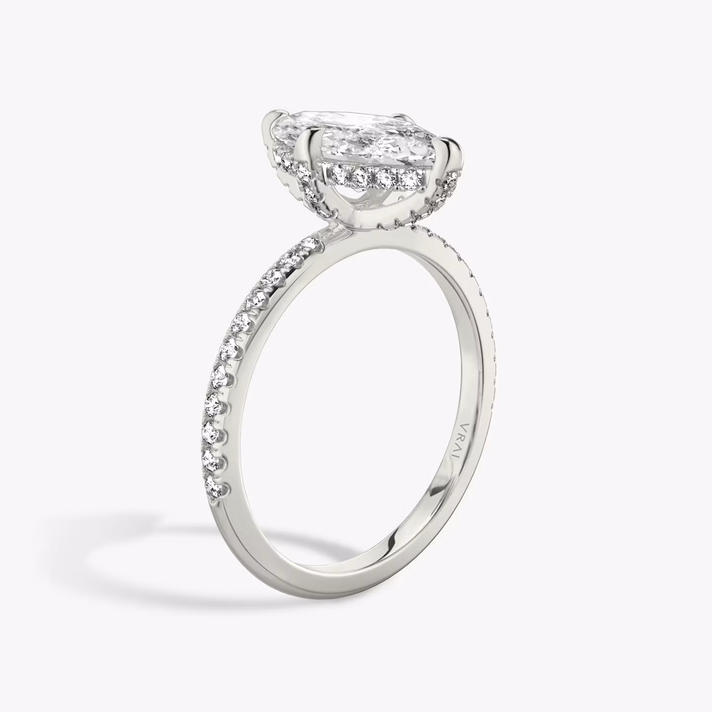 The Classic Hidden Halo Marquise | Platinum
