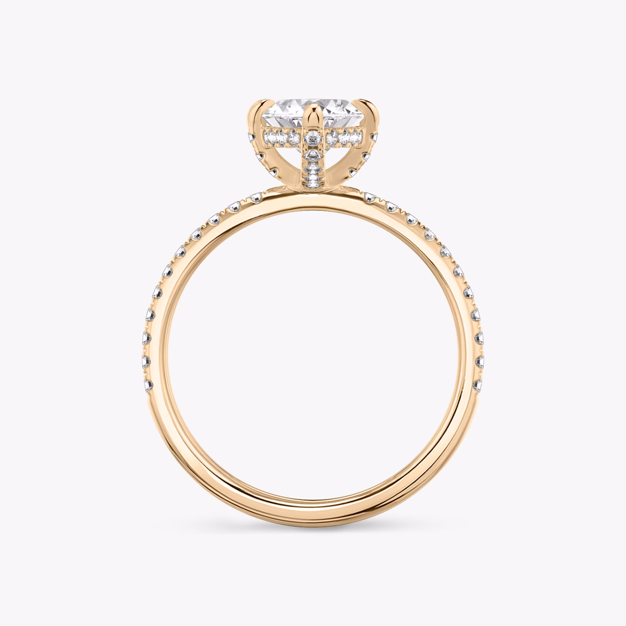 The Classic Hidden Halo | Marquise | 14k | Rose Gold | bandAccent: Pavé | bandWidth: standard | prongStyle: Pavé | diamondOrientation: vertical | caratWeight: other