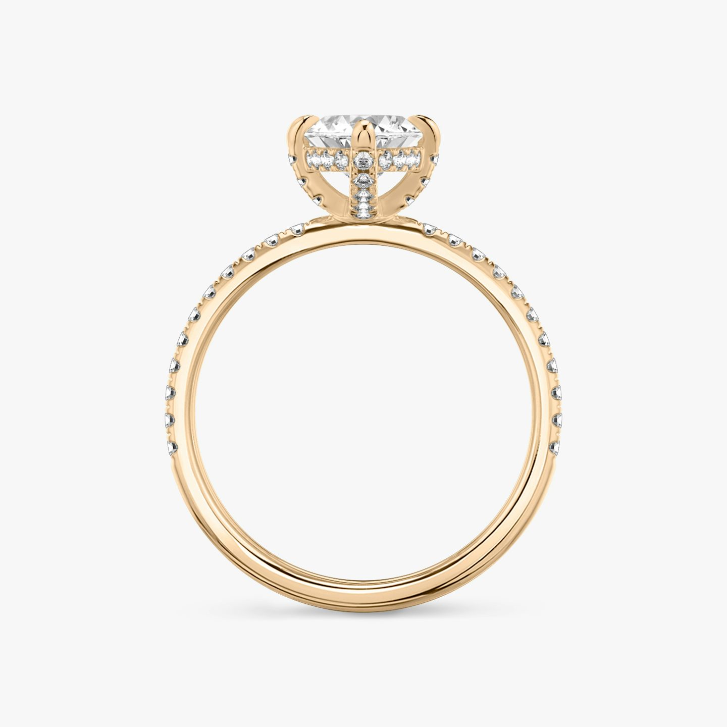 The Classic Hidden Halo | Marquise | 14k | Rose Gold | bandAccent: Pavé | bandWidth: standard | prongStyle: Pavé | diamondOrientation: vertical | caratWeight: other