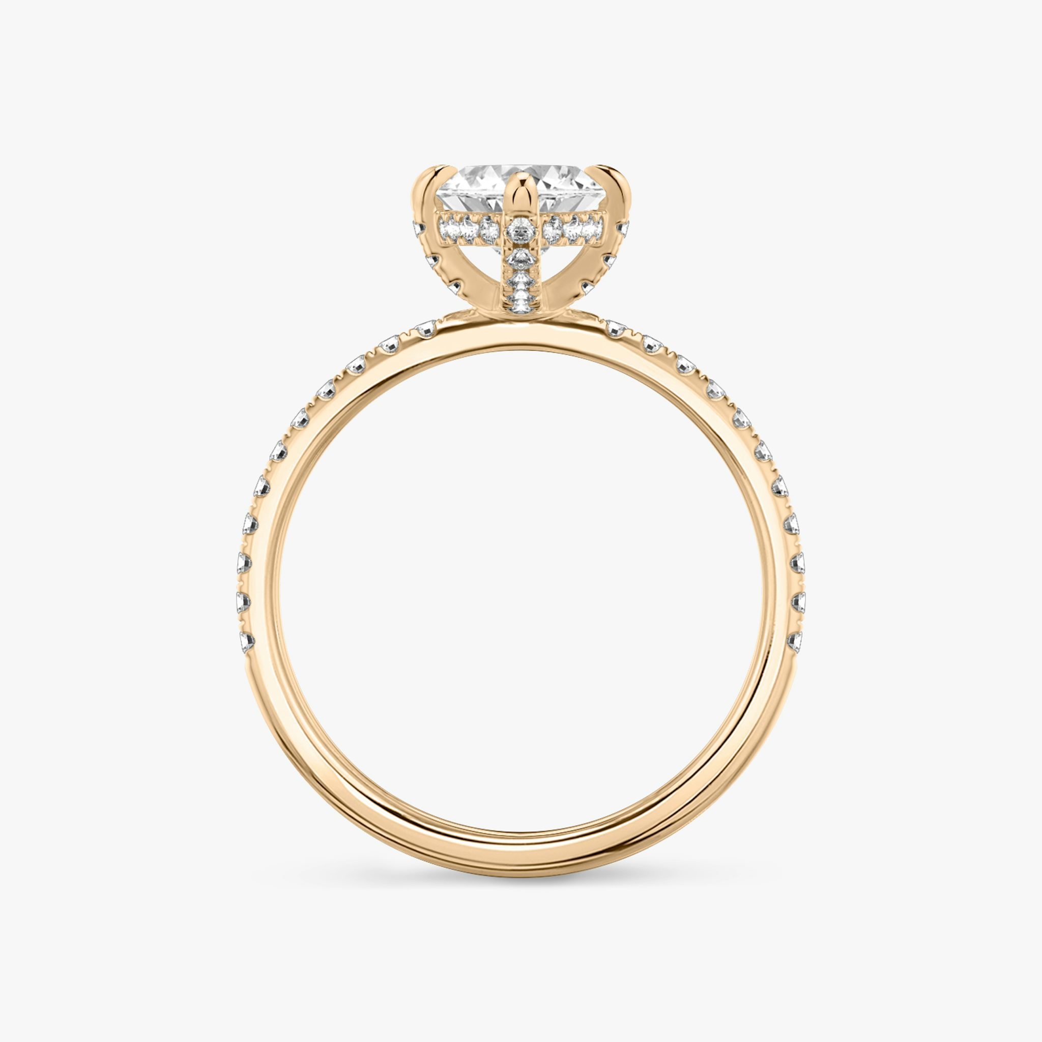The Classic Hidden Halo | Marquise | 14k | Rose Gold | bandAccent: Pavé | bandWidth: standard | prongStyle: Pavé | diamondOrientation: vertical | caratWeight: other
