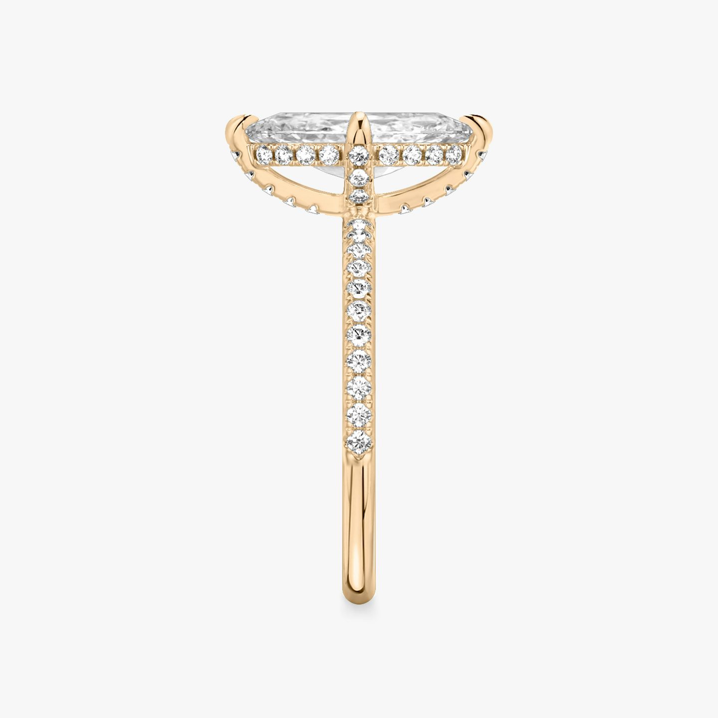 The Classic Hidden Halo | Marquise | 14k | Rose Gold | bandAccent: Pavé | bandWidth: standard | prongStyle: Pavé | diamondOrientation: vertical | caratWeight: other