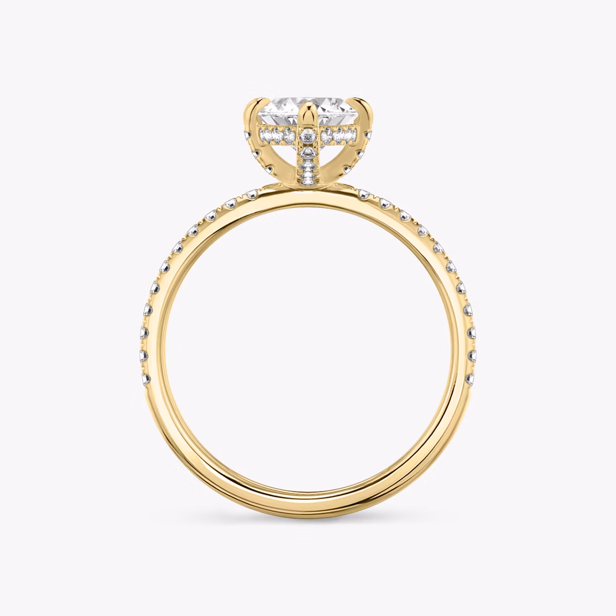 The Classic Hidden Halo | Marquise | 18k | Yellow Gold | bandAccent: Pavé | bandWidth: standard | prongStyle: Pavé | diamondOrientation: vertical | caratWeight: other