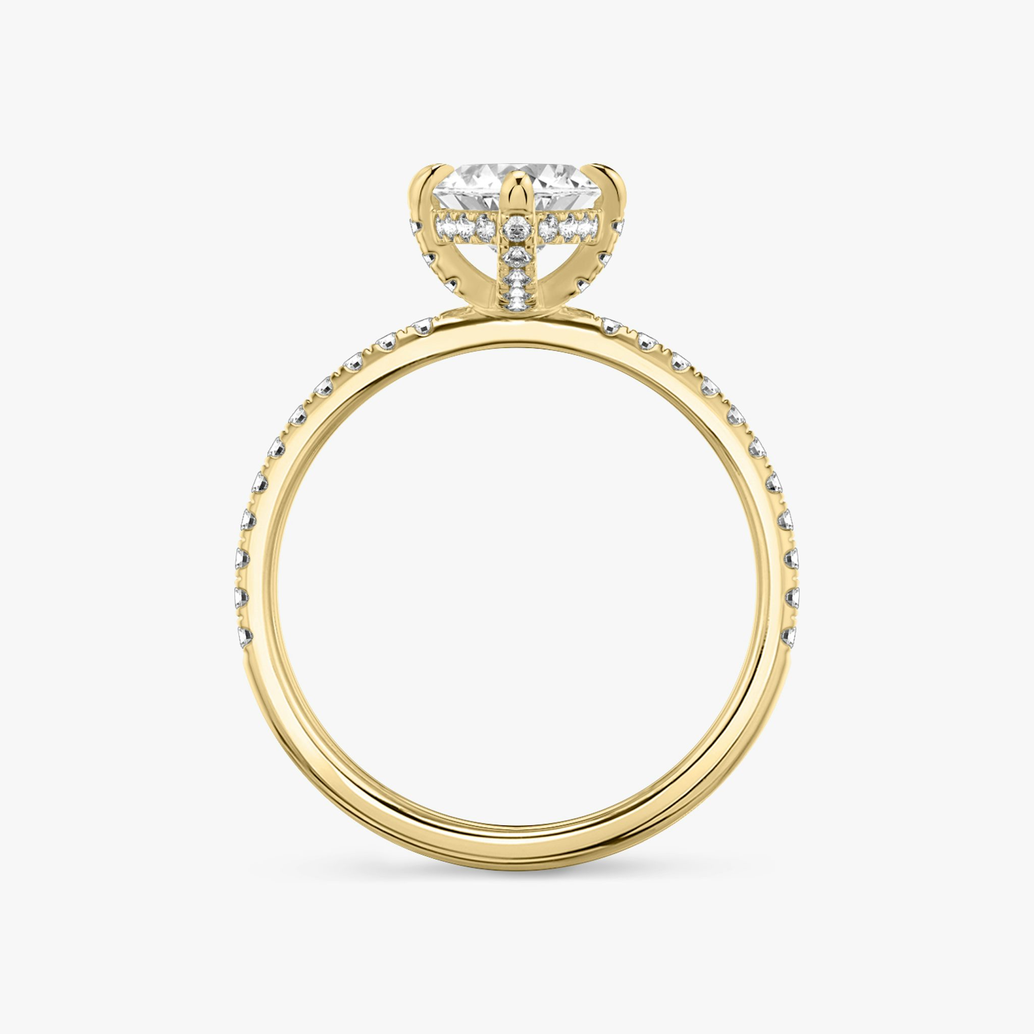 Anillo de compromiso Classic Hidden Halo | Marquise | 18k | Oro amarillo | bandAccent: Pavé | bandWidth: standard | prongStyle: Pavé | diamondOrientation: vertical | caratWeight: other