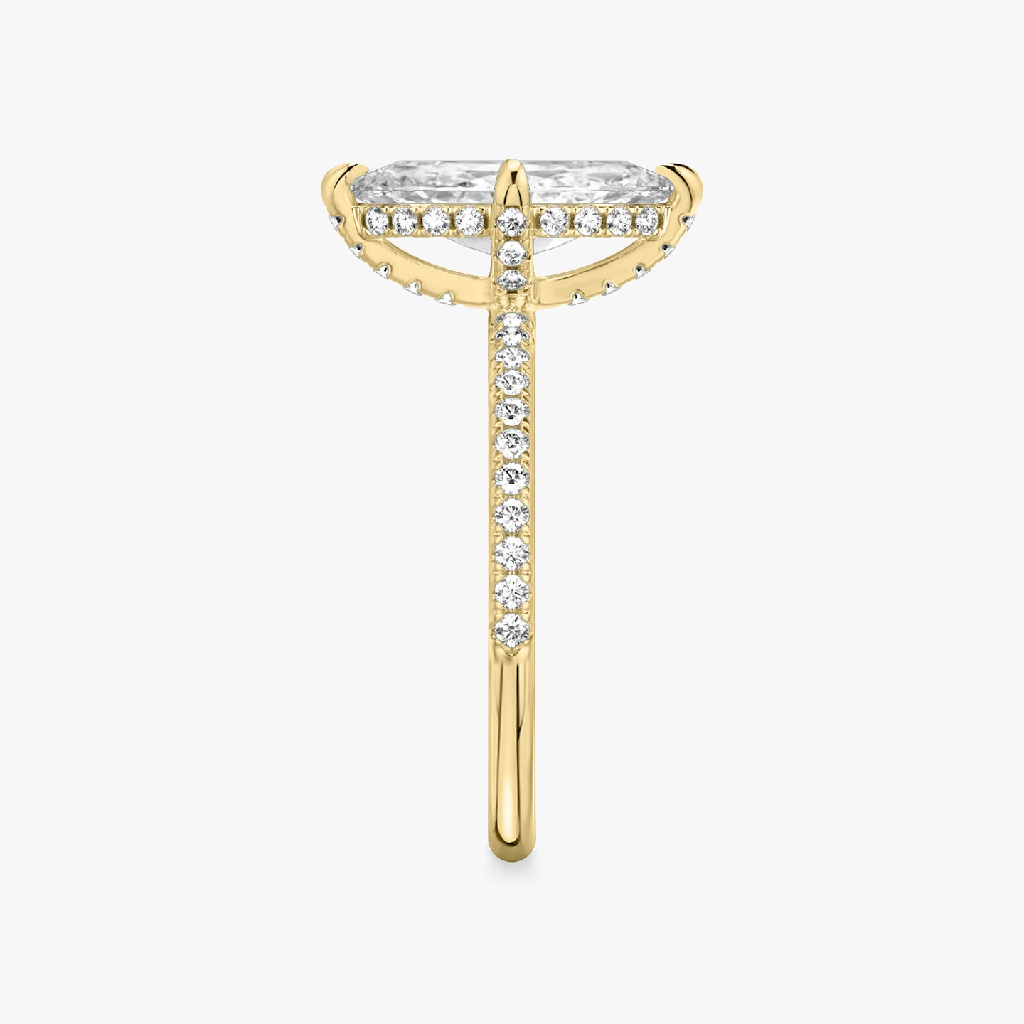 The Classic Hidden Halo | Marquise | 18k | Yellow Gold | bandAccent: Pavé | bandWidth: standard | prongStyle: Pavé | diamondOrientation: vertical | caratWeight: other