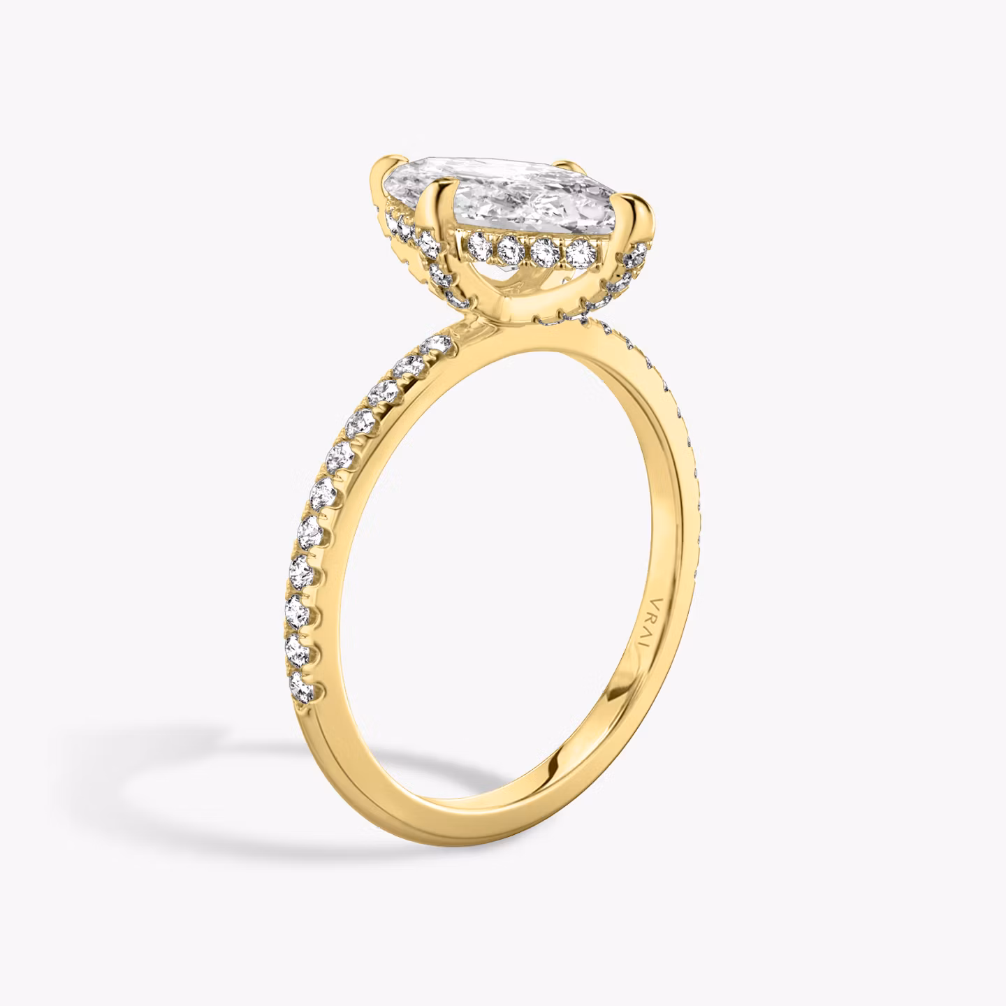 The Classic Hidden Halo Marquise | Yellow Gold