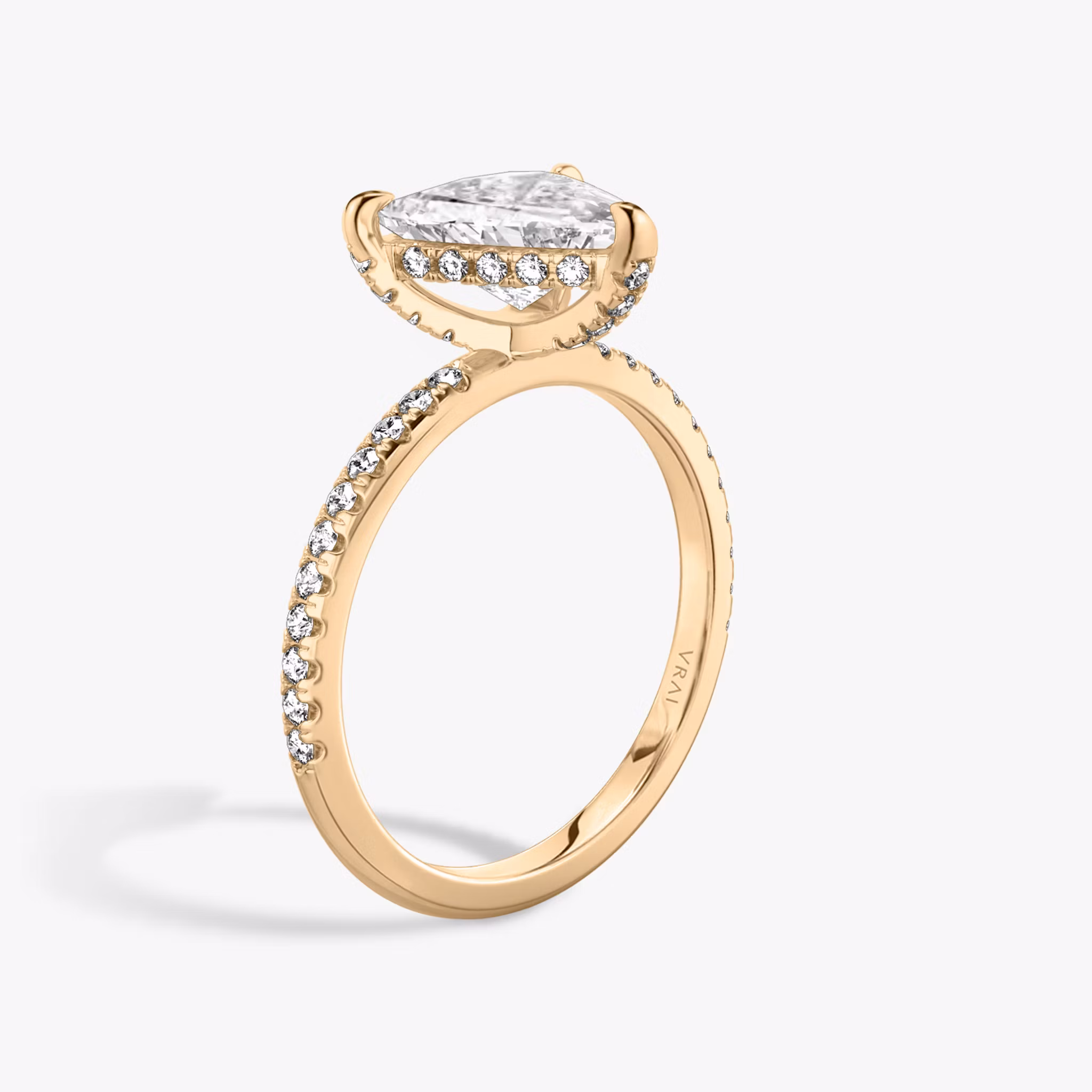 The Classic Hidden Halo Trillion | Rose Gold