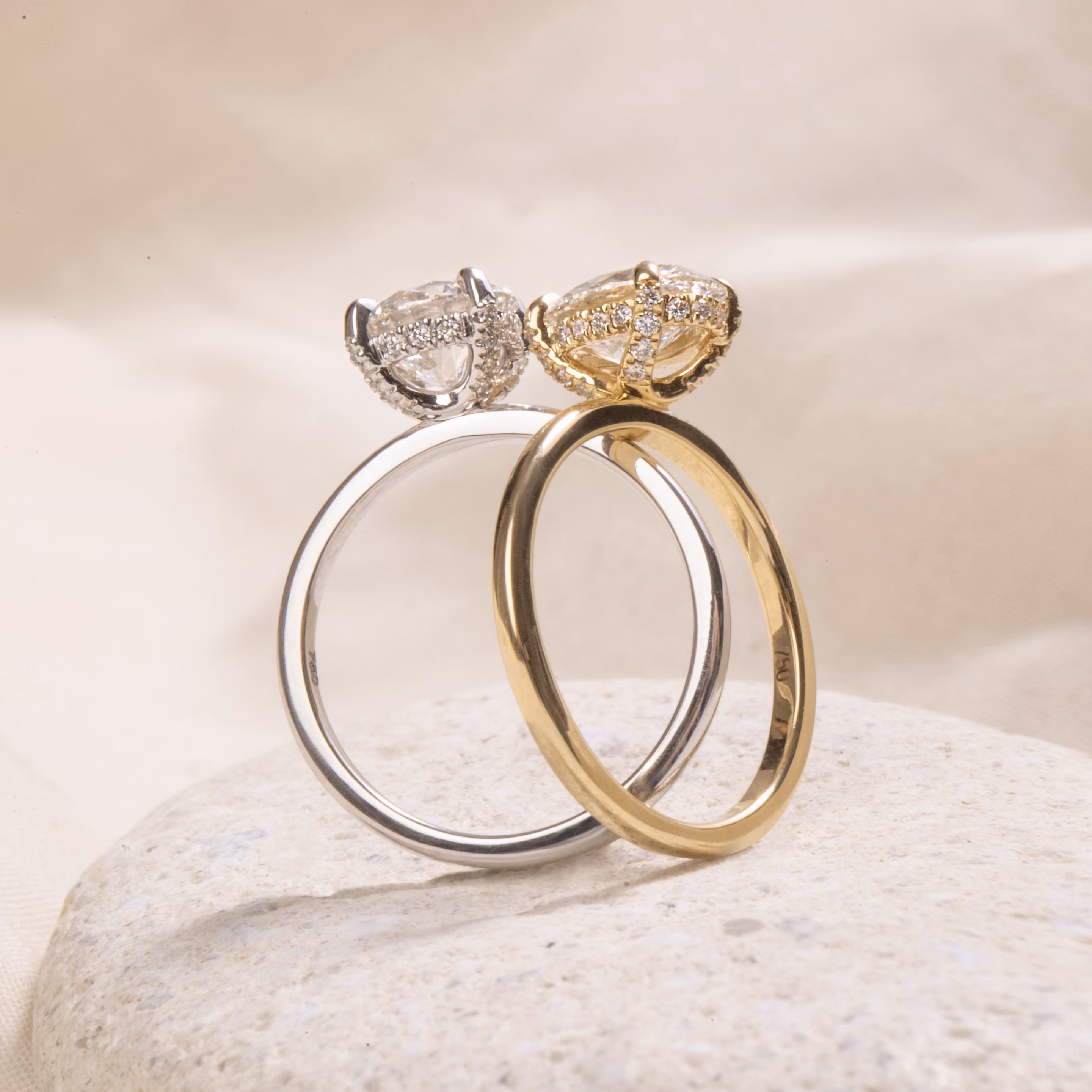 Classic Hidden Halo Oval Engagement Ring