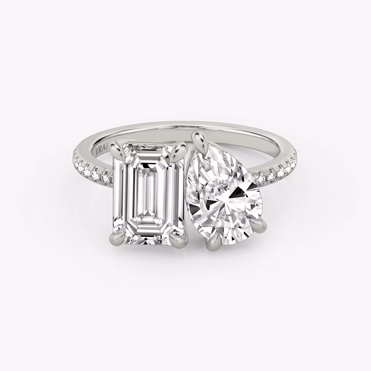 The Toi et Moi Emerald and Pear | Platinum