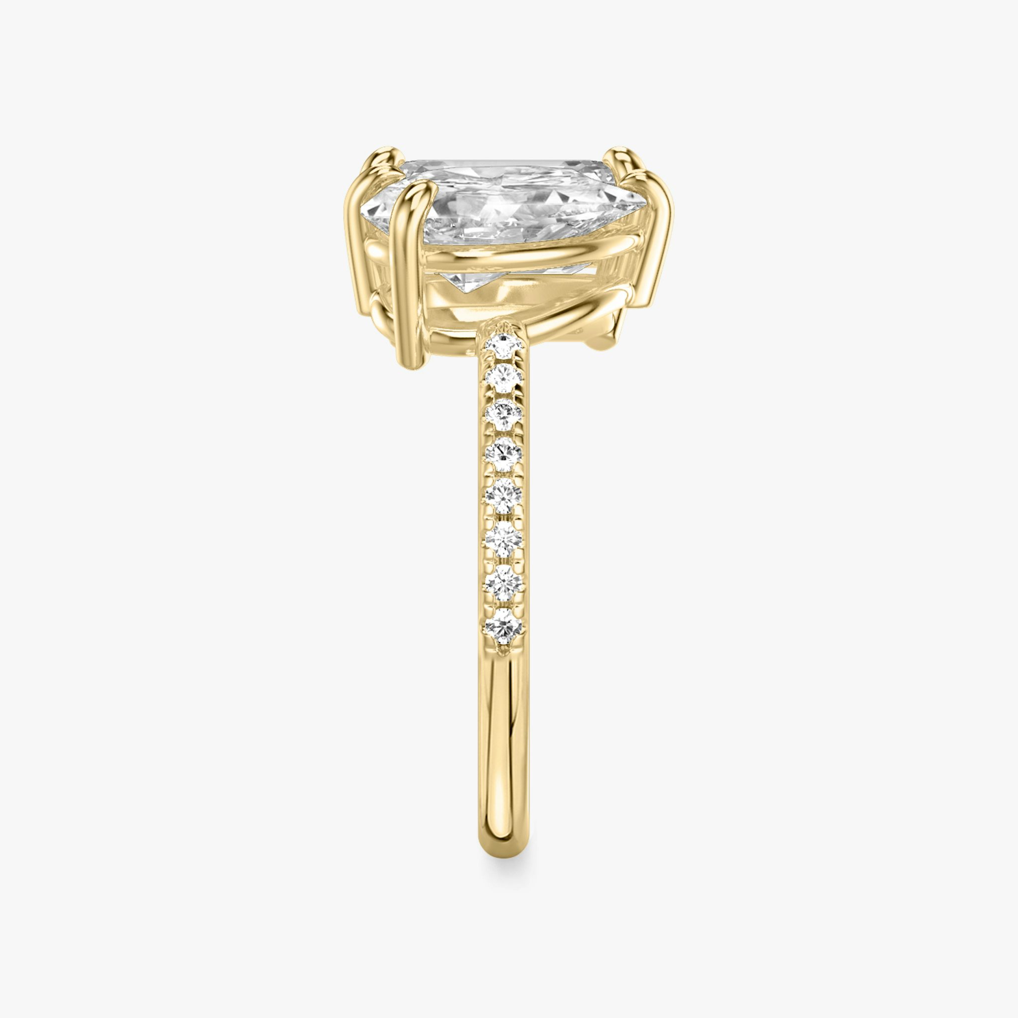 The Toi et Moi | Emerald and Pear | 18k | Yellow Gold | bandAccent: Pavé | diamondOrientation: vertical | caratWeight: other