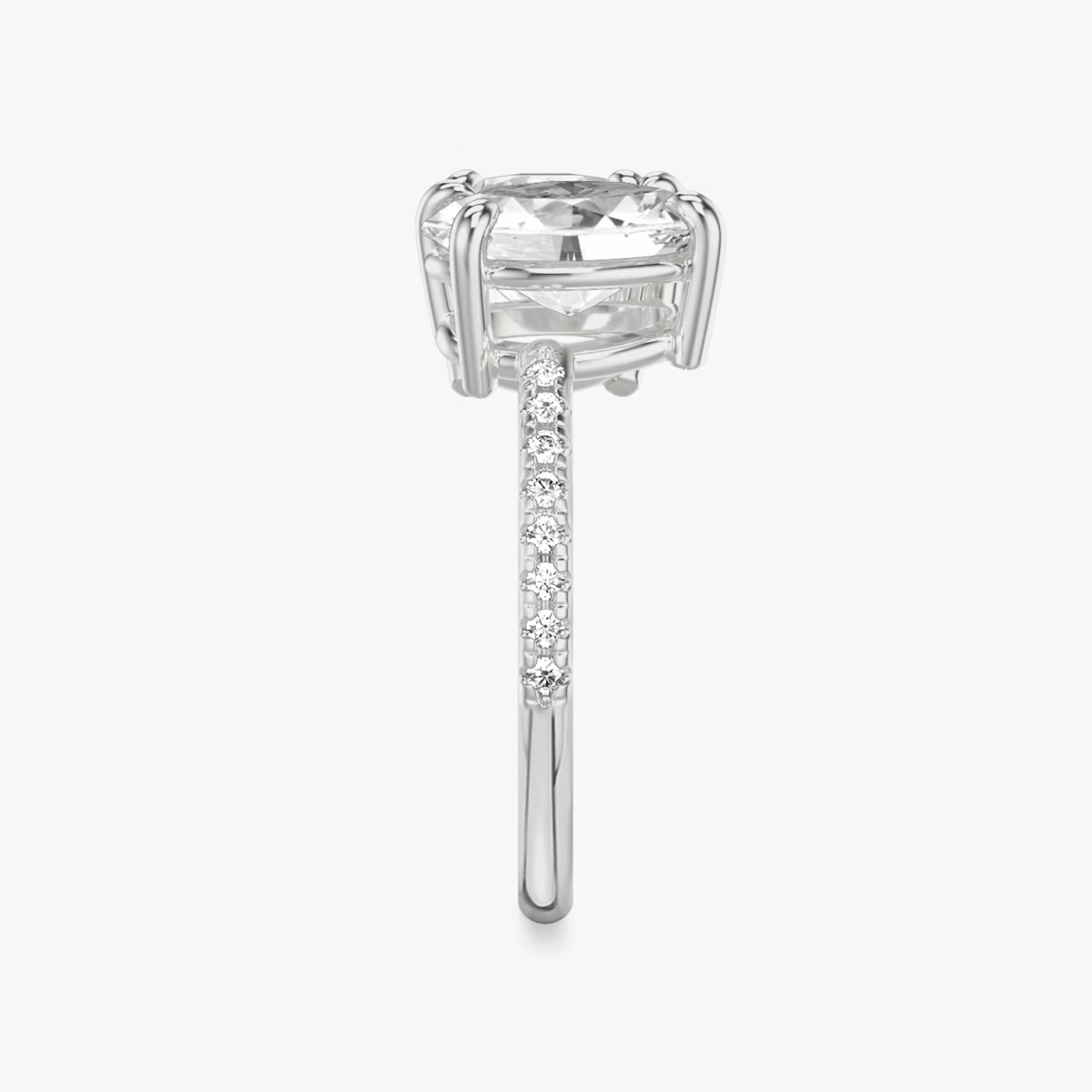 The Toi et Moi | Round Brilliant and Oval | 18k | White Gold | bandAccent: Pavé | diamondOrientation: vertical | caratWeight: other