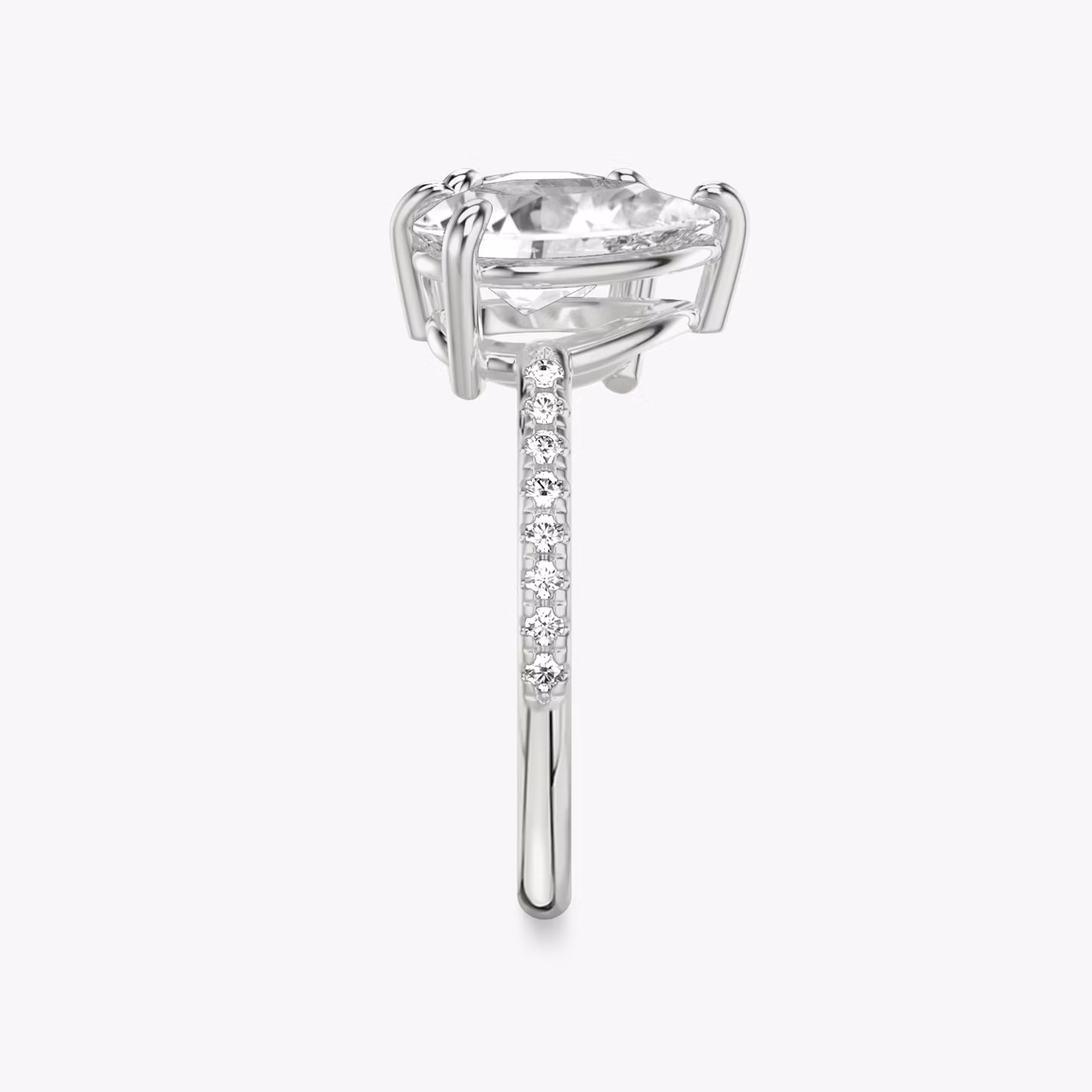 The Toi et Moi | Round Brilliant and Pear | 18k | White Gold | bandAccent: Pavé | diamondOrientation: vertical | caratWeight: other