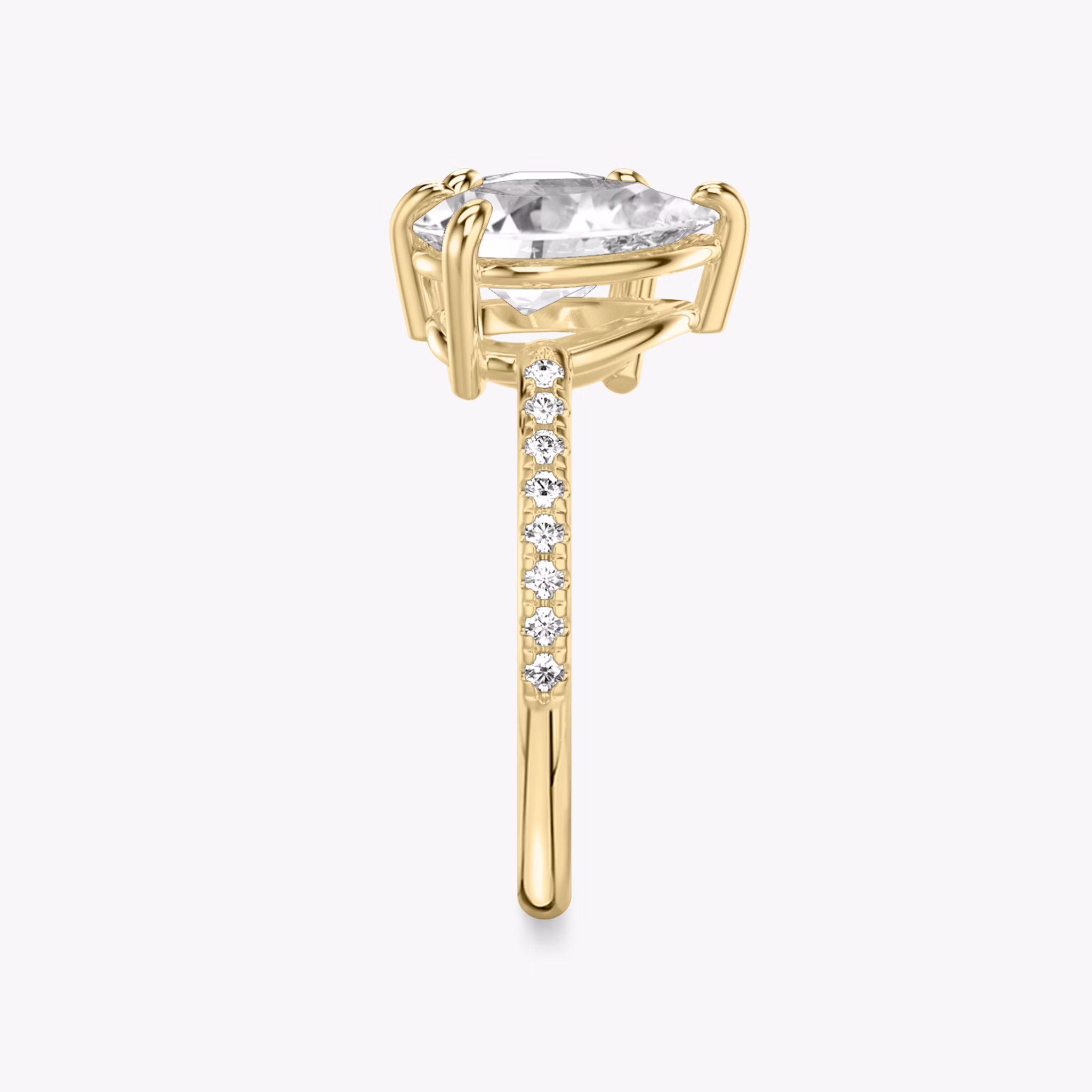 The Toi et Moi | Round Brilliant and Pear | 18k | Yellow Gold | bandAccent: Pavé | diamondOrientation: vertical | caratWeight: other