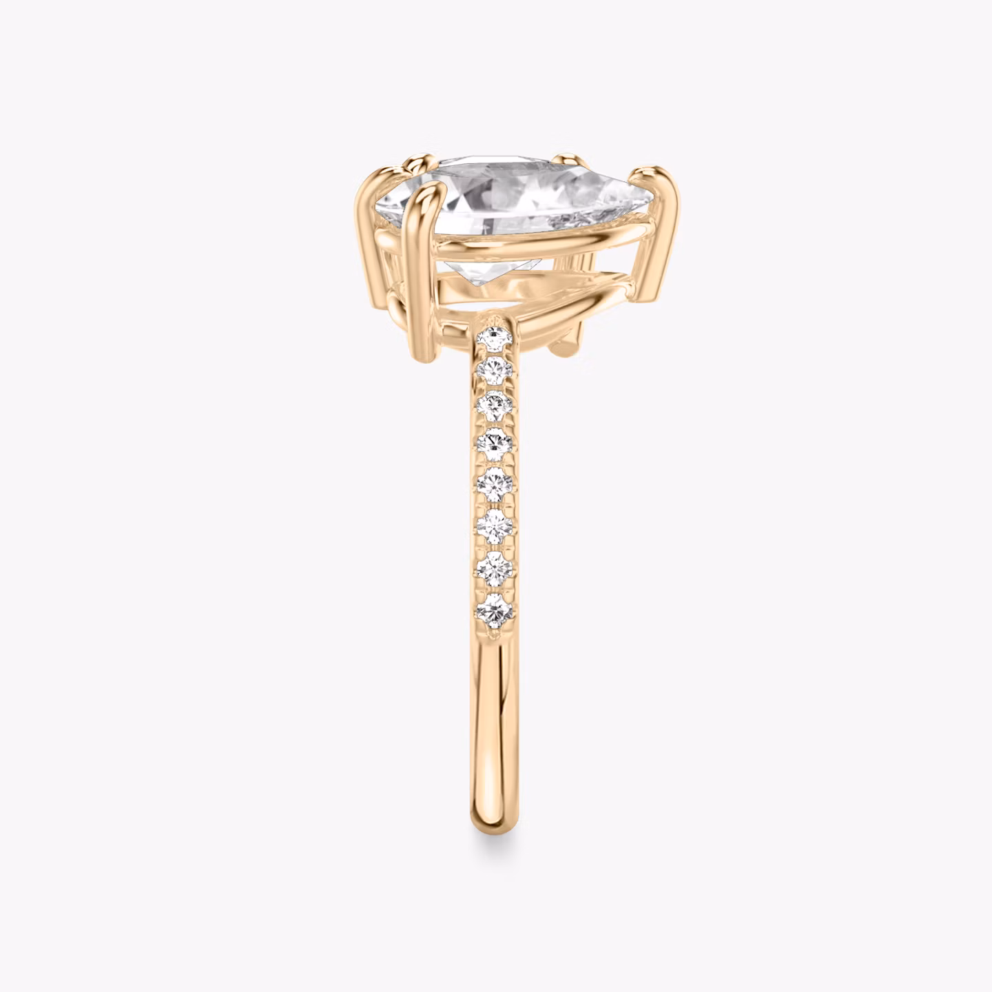 The Toi et Moi | Round Brilliant and Pear | 14k | Rose Gold | bandAccent: Pavé | diamondOrientation: vertical | caratWeight: other