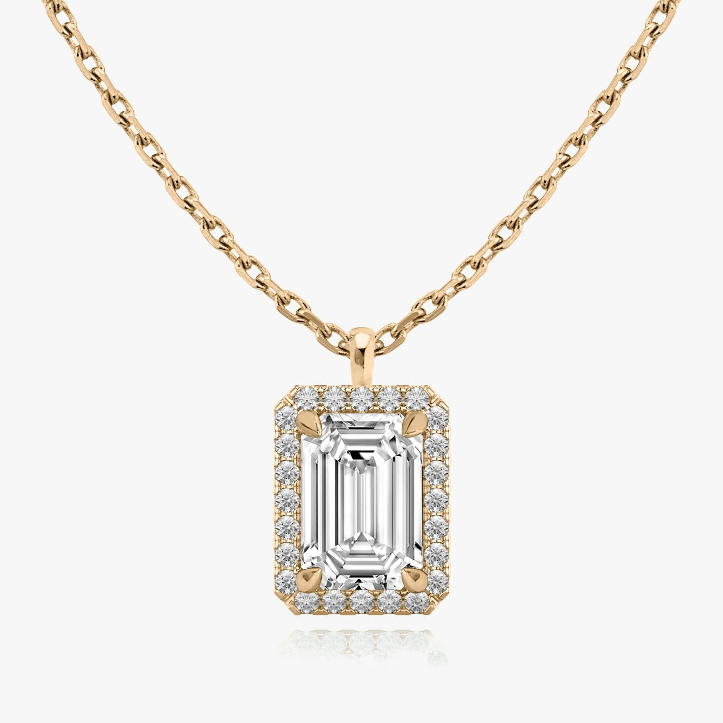 Halo Pendant | Emerald | 14k | Rose Gold | caratWeight: other