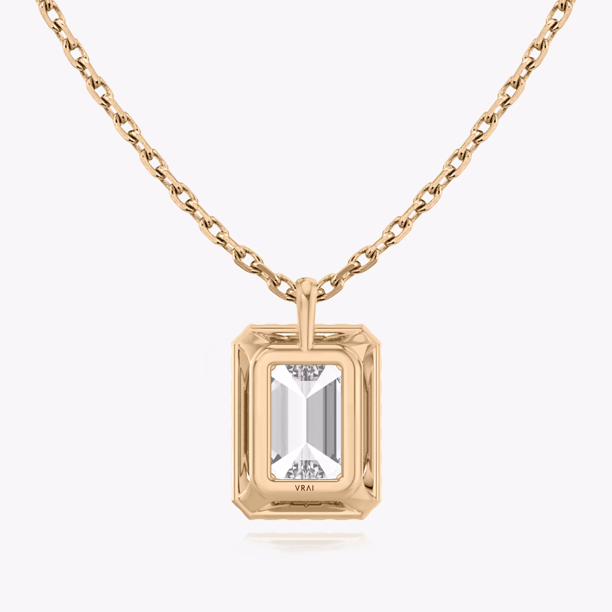 Halo Pendant | Emerald | 14k | Rose Gold | caratWeight: 0.50ct