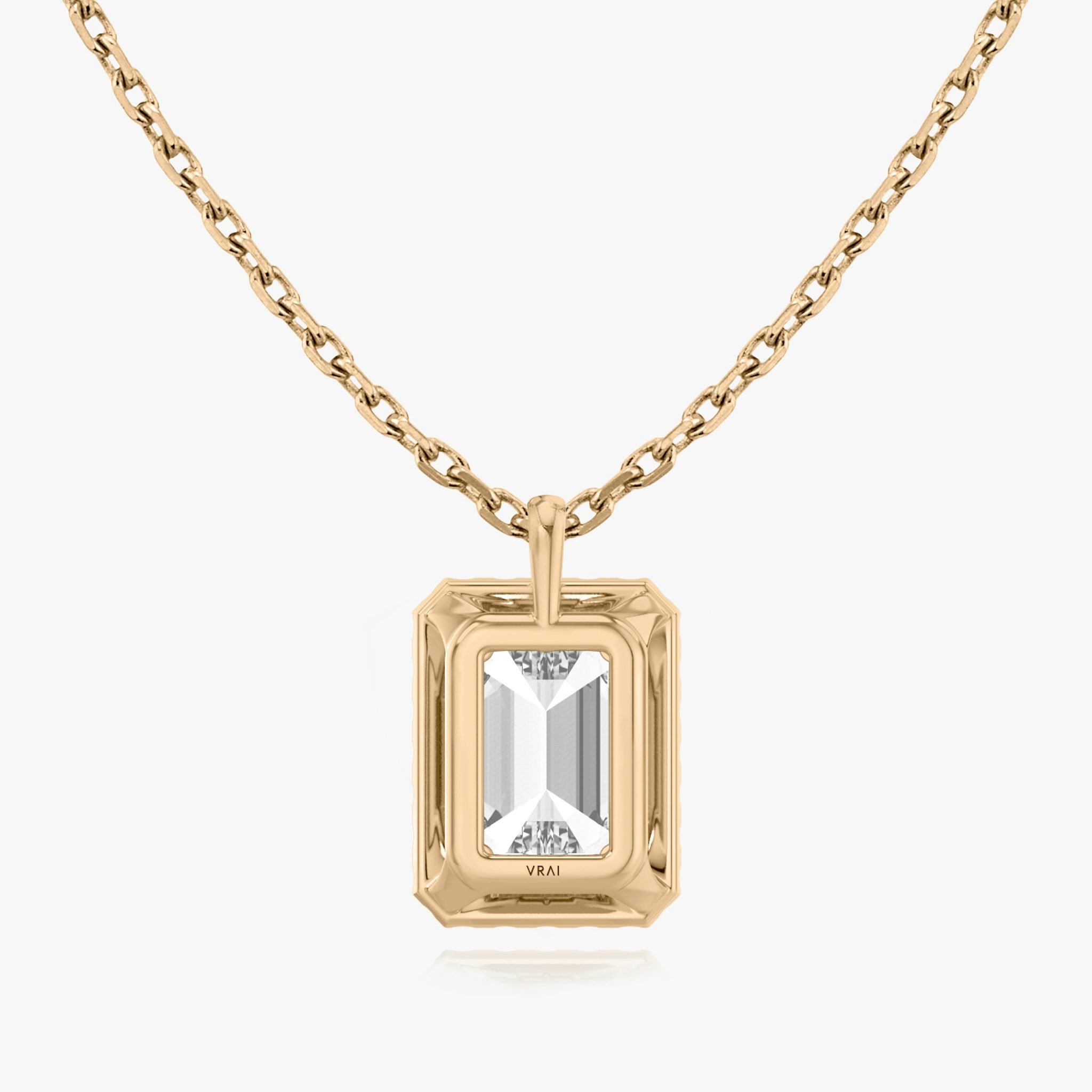 Halo Pendant | Emerald | 14k | Rose Gold | caratWeight: 0.50ct