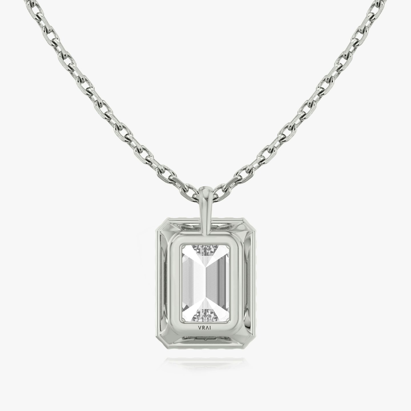 Halo Pendant | Emerald | 14k | White Gold | caratWeight: 0.25ct