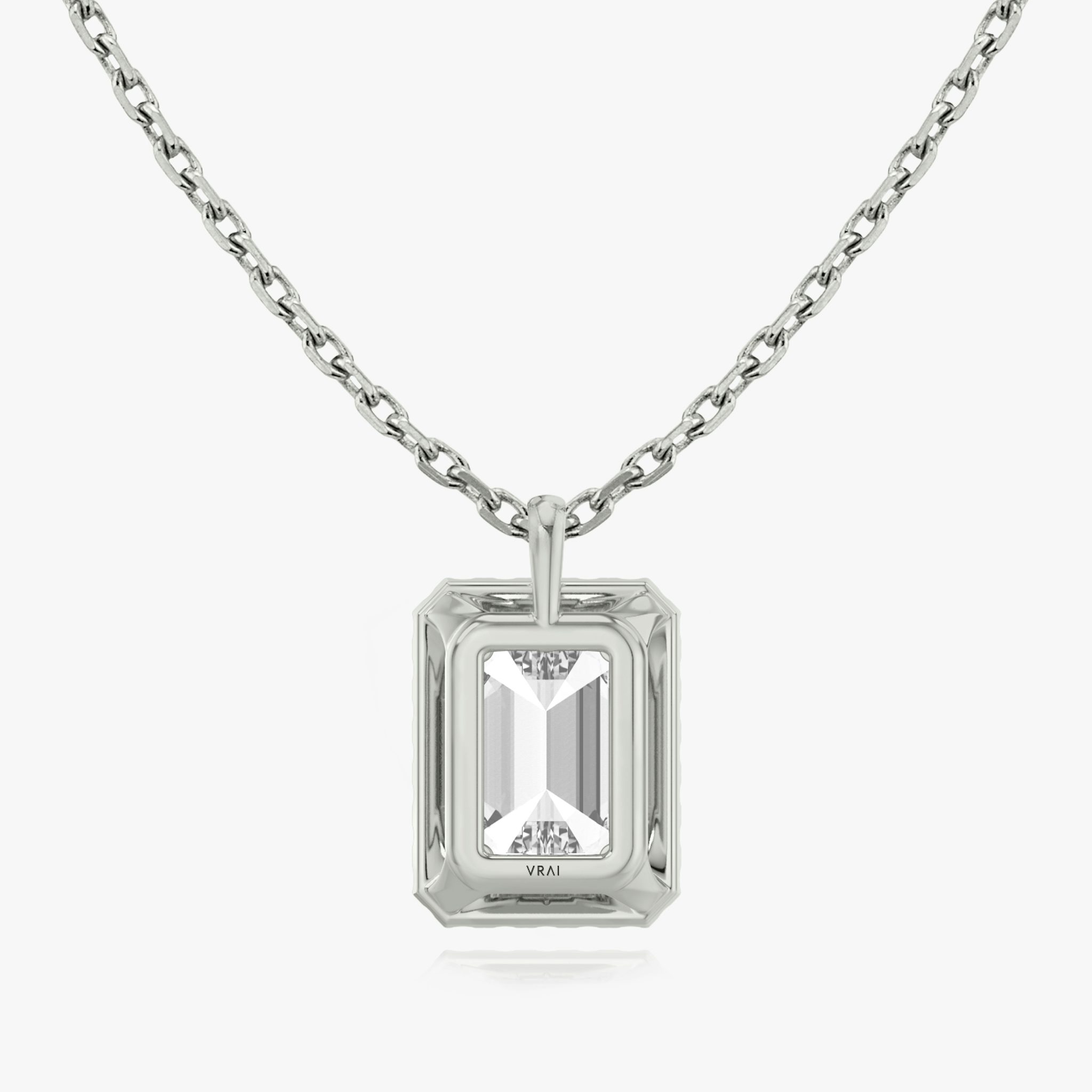 Halo Pendant | Emerald | 14k | White Gold | caratWeight: 0.75ct