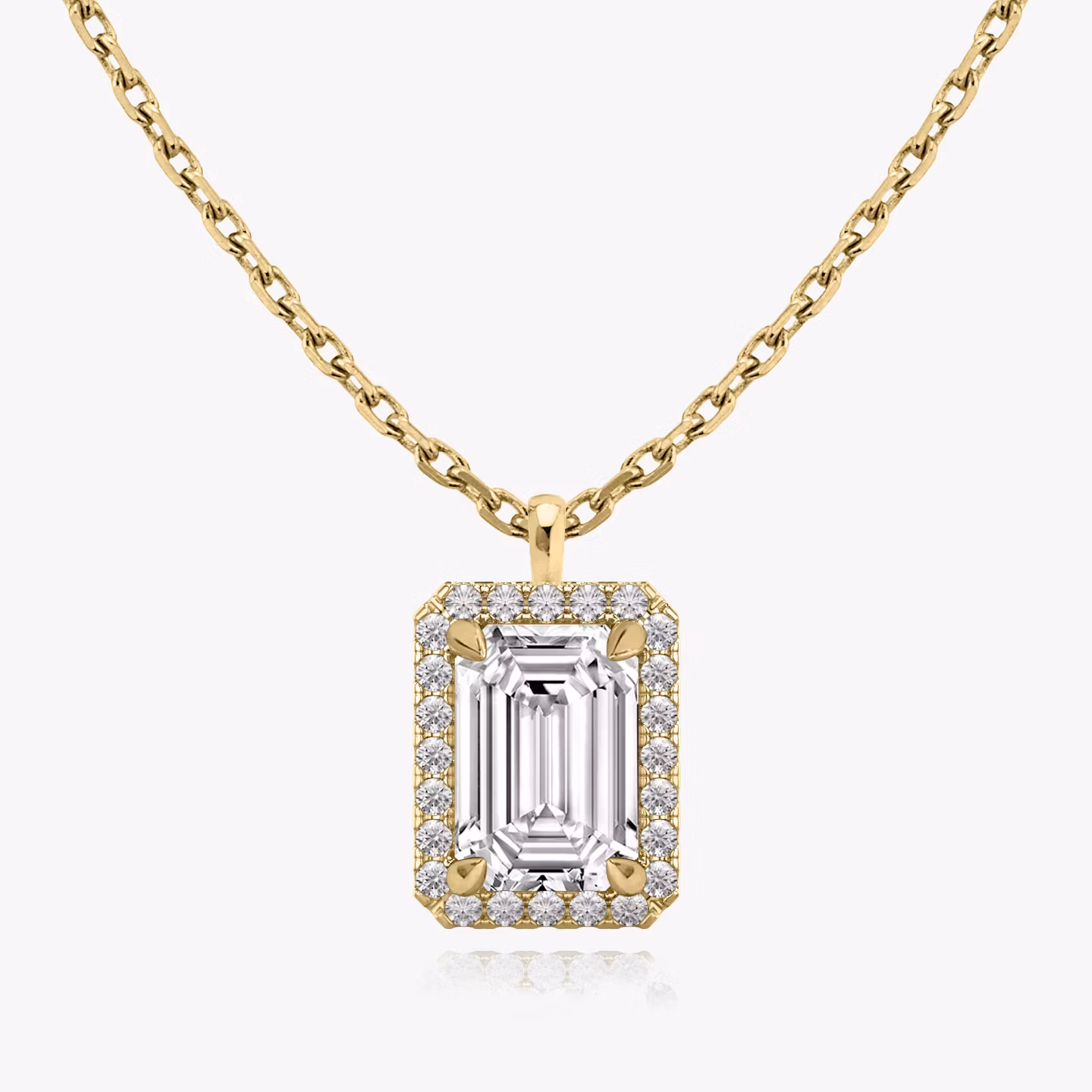 Halo Pendant | Emerald | 14k | Yellow Gold | caratWeight: other