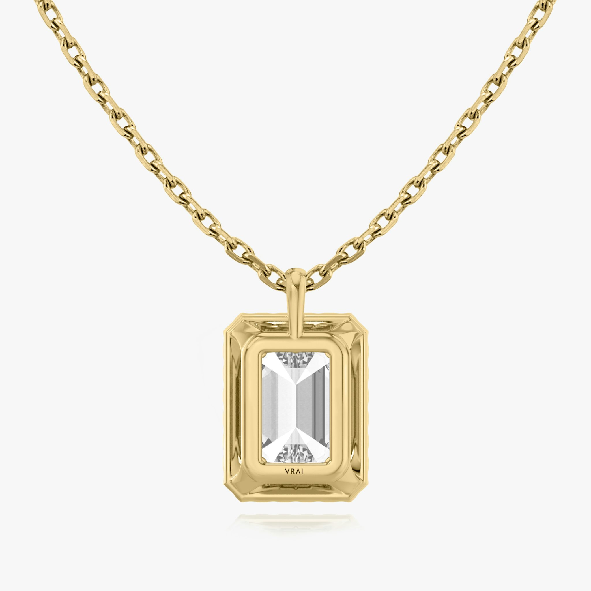 Halo Pendant | Emerald | 14k | Yellow Gold | caratWeight: 0.25ct