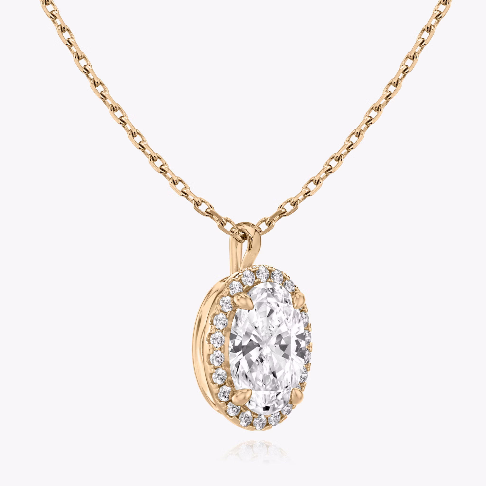 Halo Pendant | Oval | 14k | Rose Gold | caratWeight: other