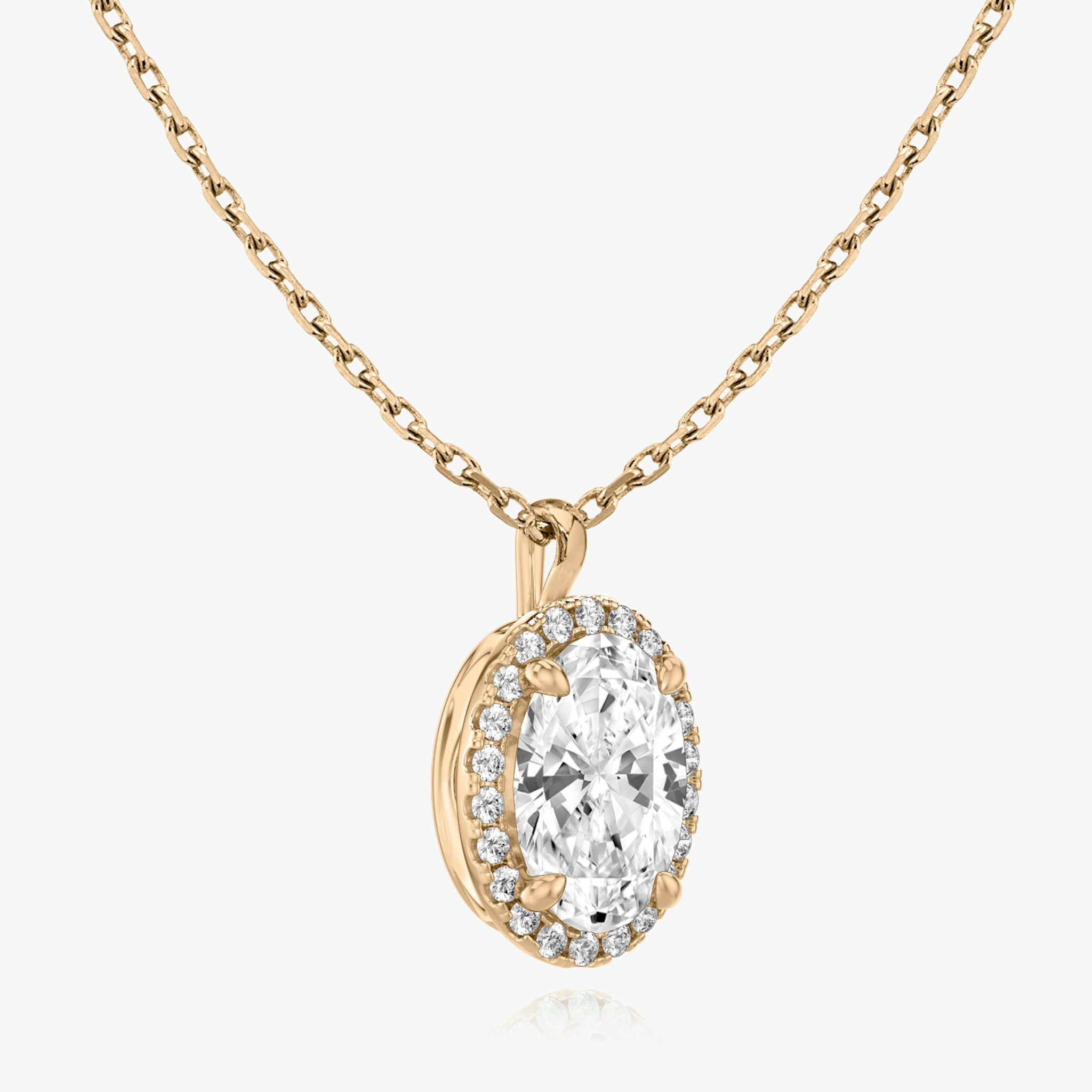 Halo Pendant | Oval | 14k | Rose Gold | caratWeight: other