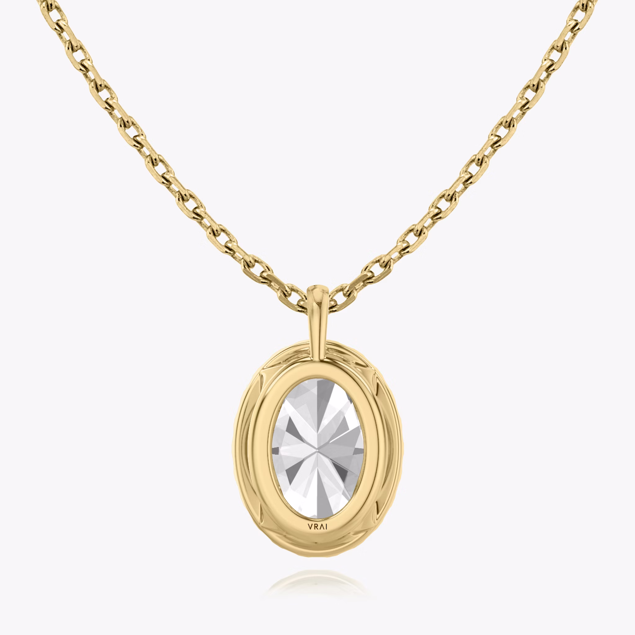 Halo Pendant | Oval | 14k | Yellow Gold | caratWeight: 0.50ct