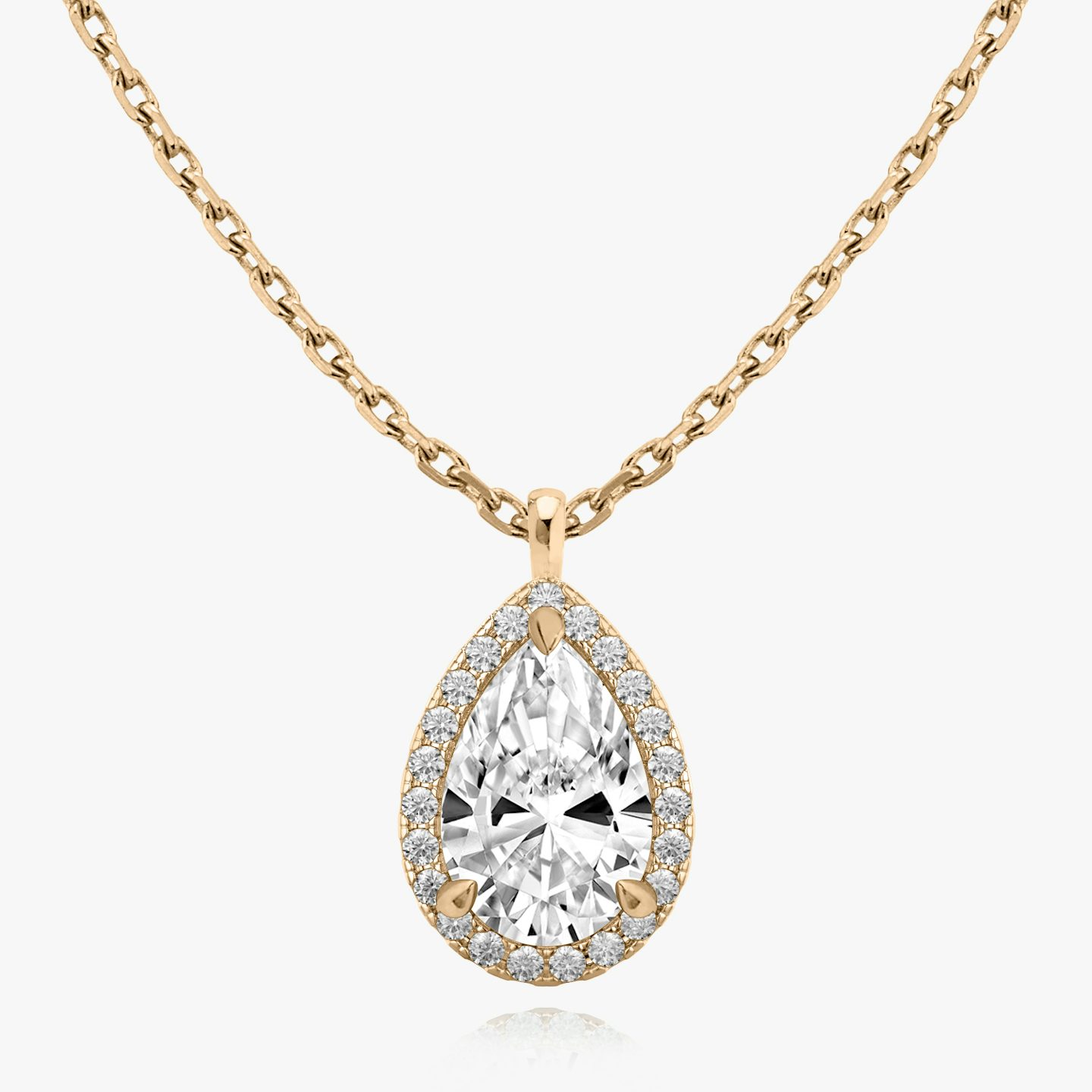 Halo Pendant | Pear | 14k | Rose Gold | caratWeight: 0.25ct