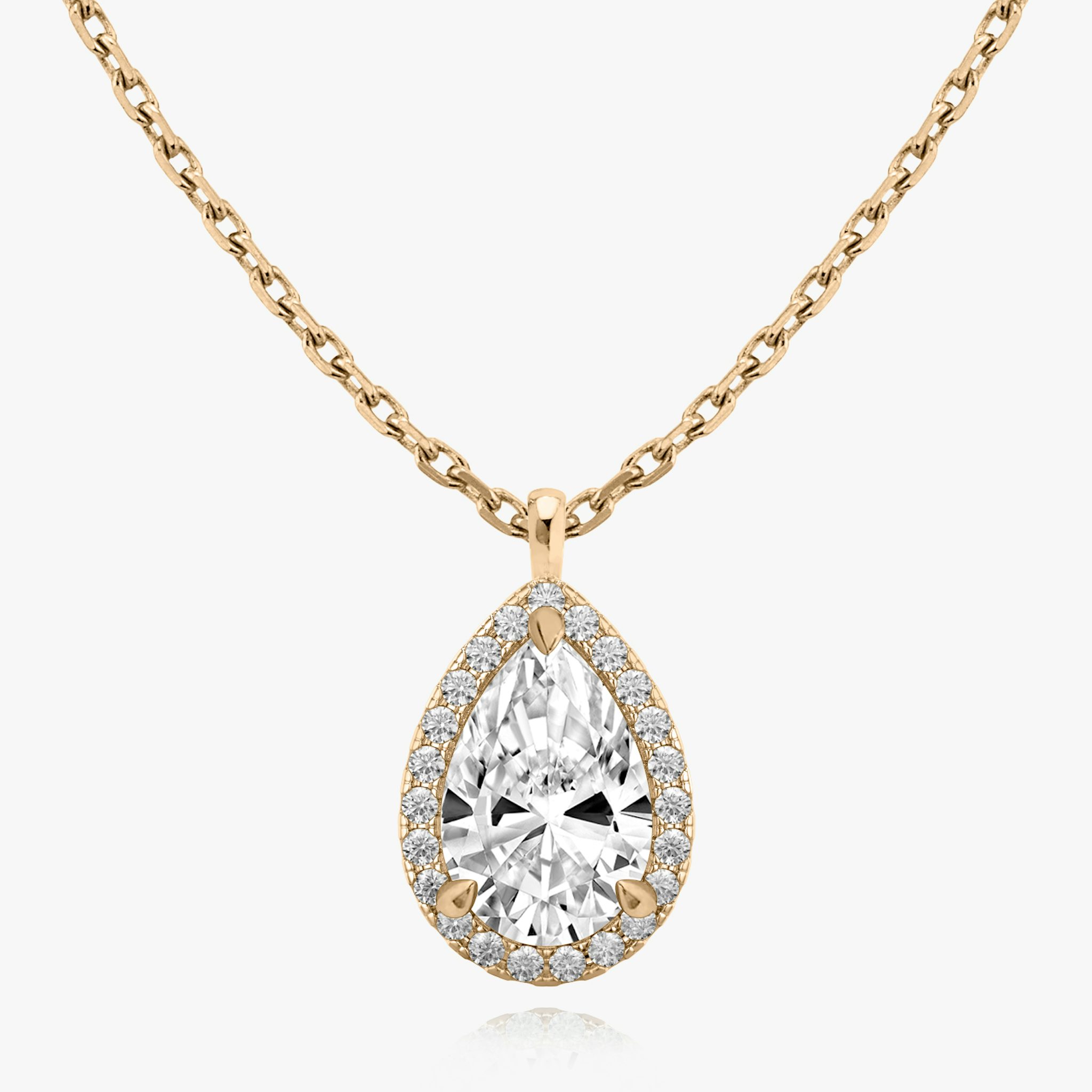 Halo Pendant | Pear | 14k | Rose Gold | caratWeight: 0.50ct