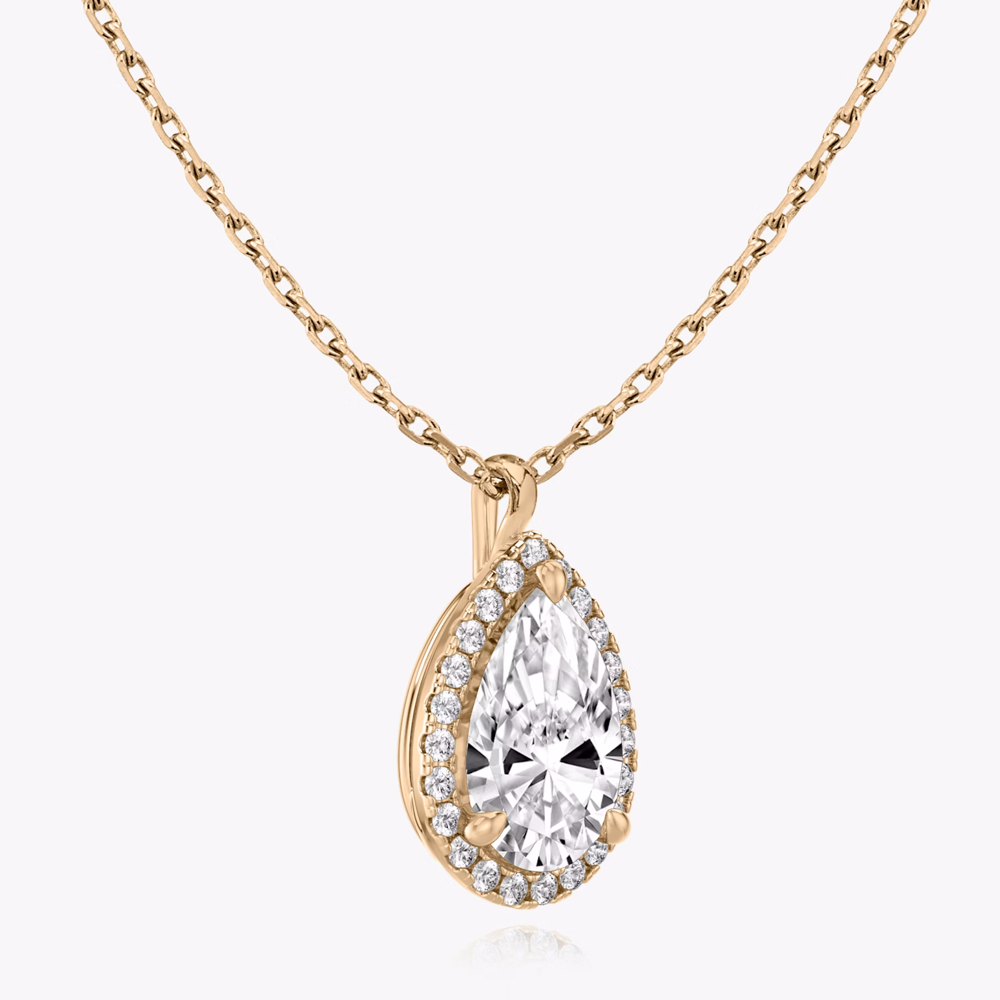 Halo Pendant | Pear | 14k | Rose Gold | caratWeight: 0.50ct