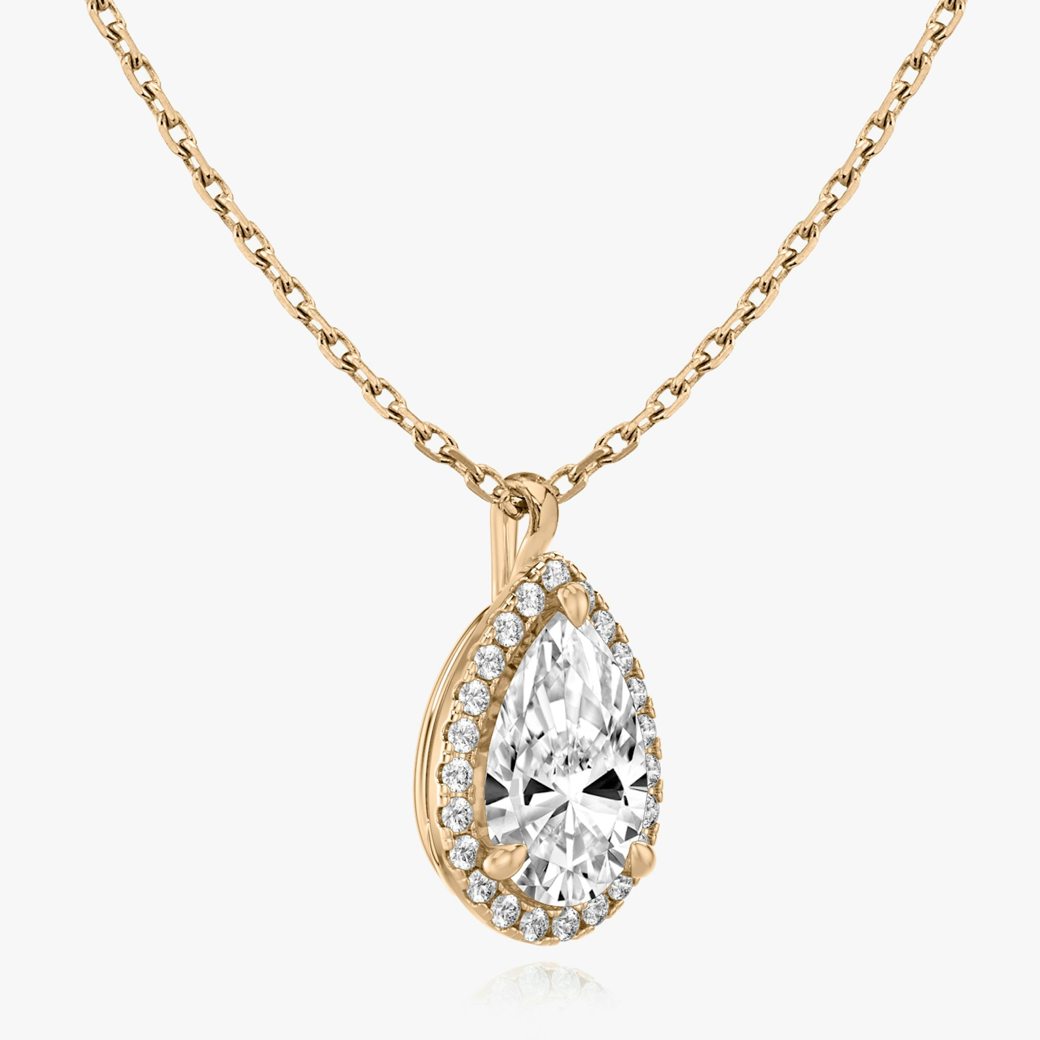 Halo Pendant | Pear | 14k | Rose Gold | caratWeight: 0.50ct