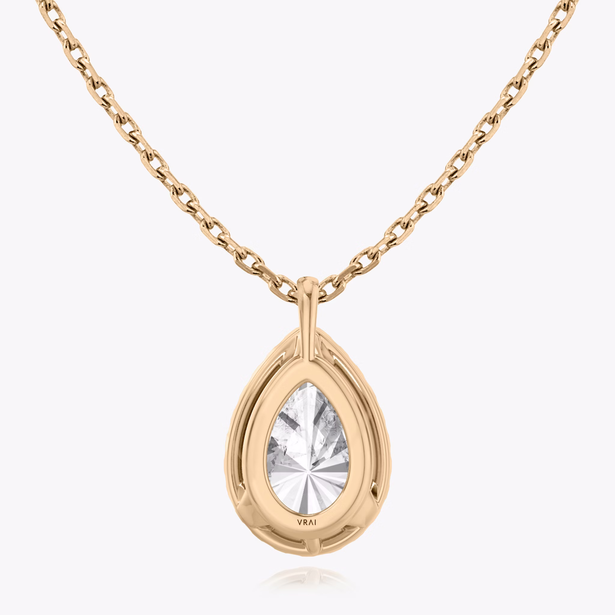 Halo Pendant | Pear | 14k | Rose Gold | caratWeight: 0.50ct
