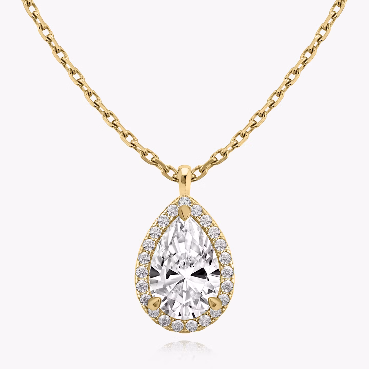 Halo Pendant | Pear | 14k | Yellow Gold | caratWeight: 0.25ct