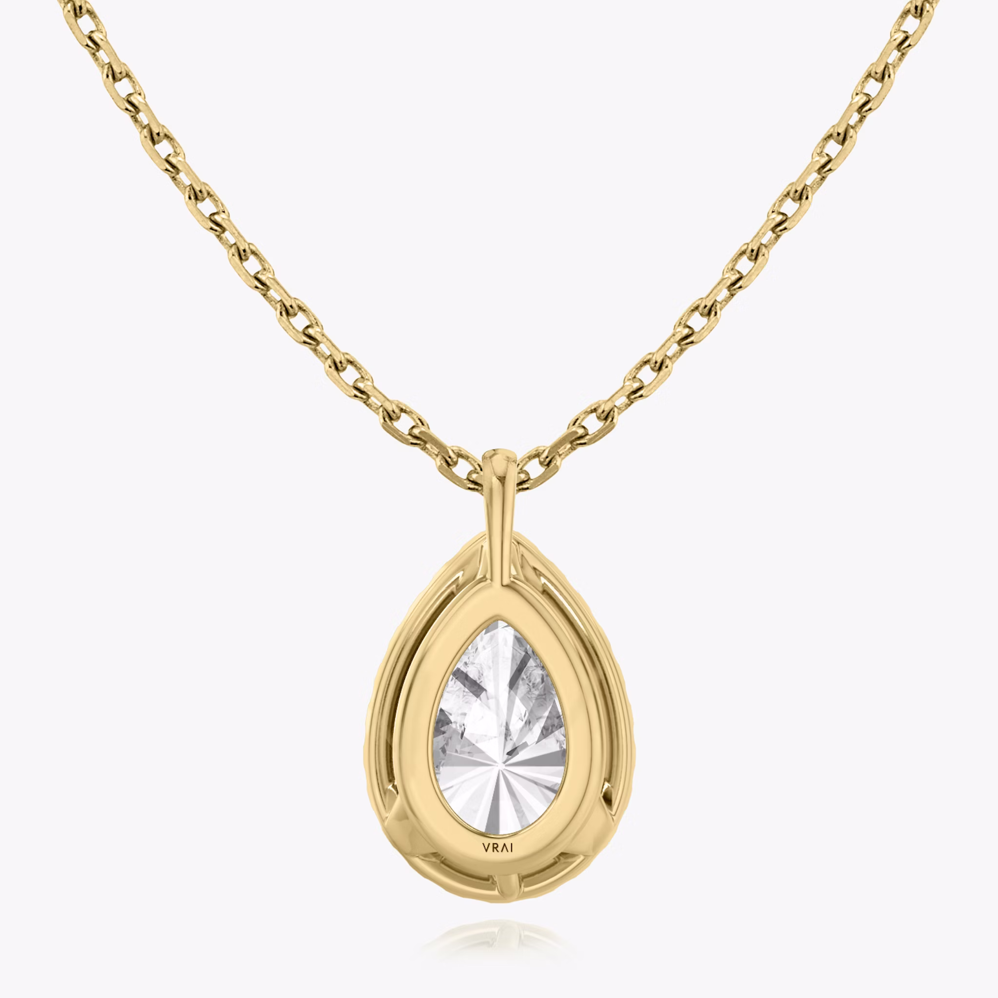 Halo Pendant | Pear | 14k | Yellow Gold | caratWeight: 0.50ct