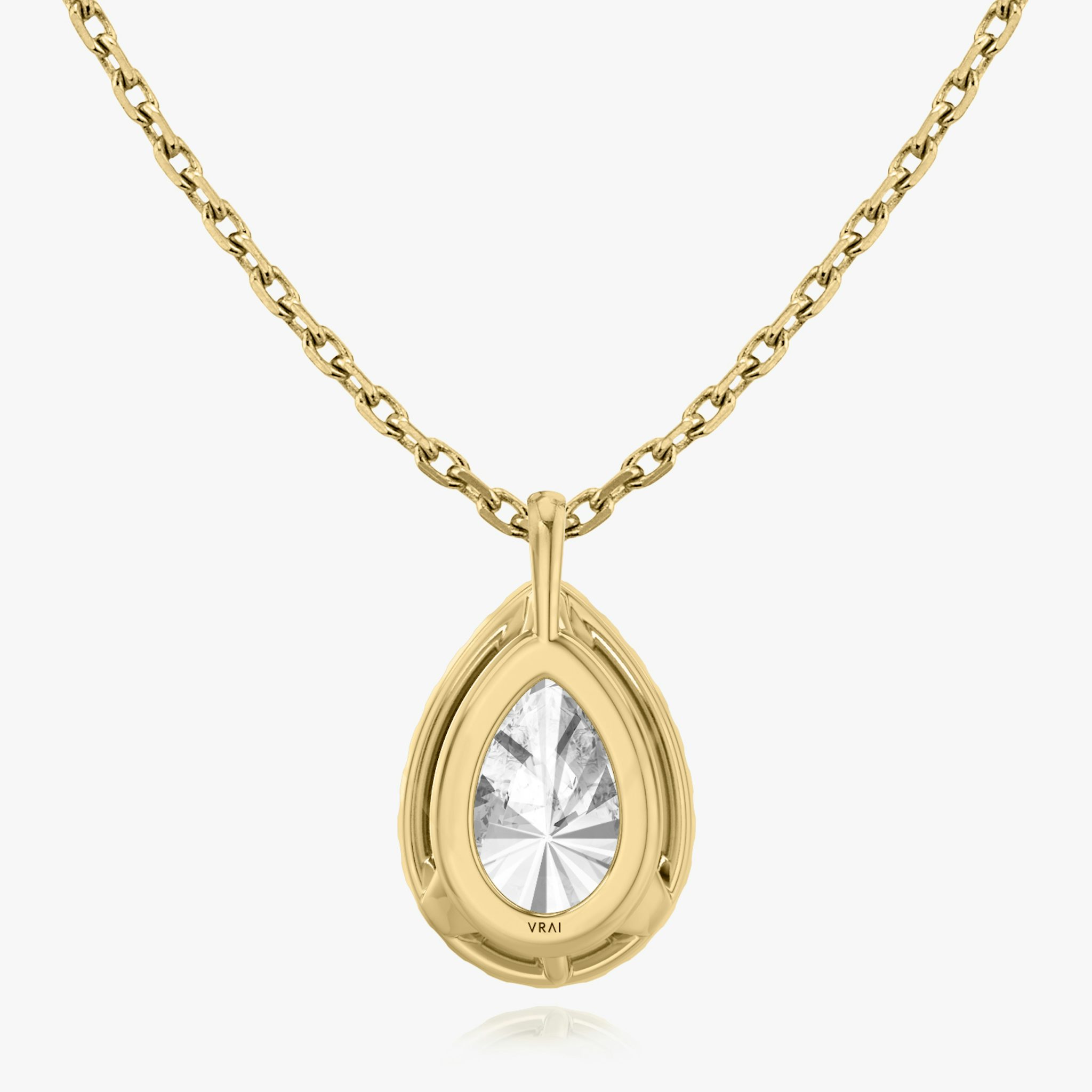 Halo Pendant | Pear | 14k | Yellow Gold | caratWeight: 0.50ct