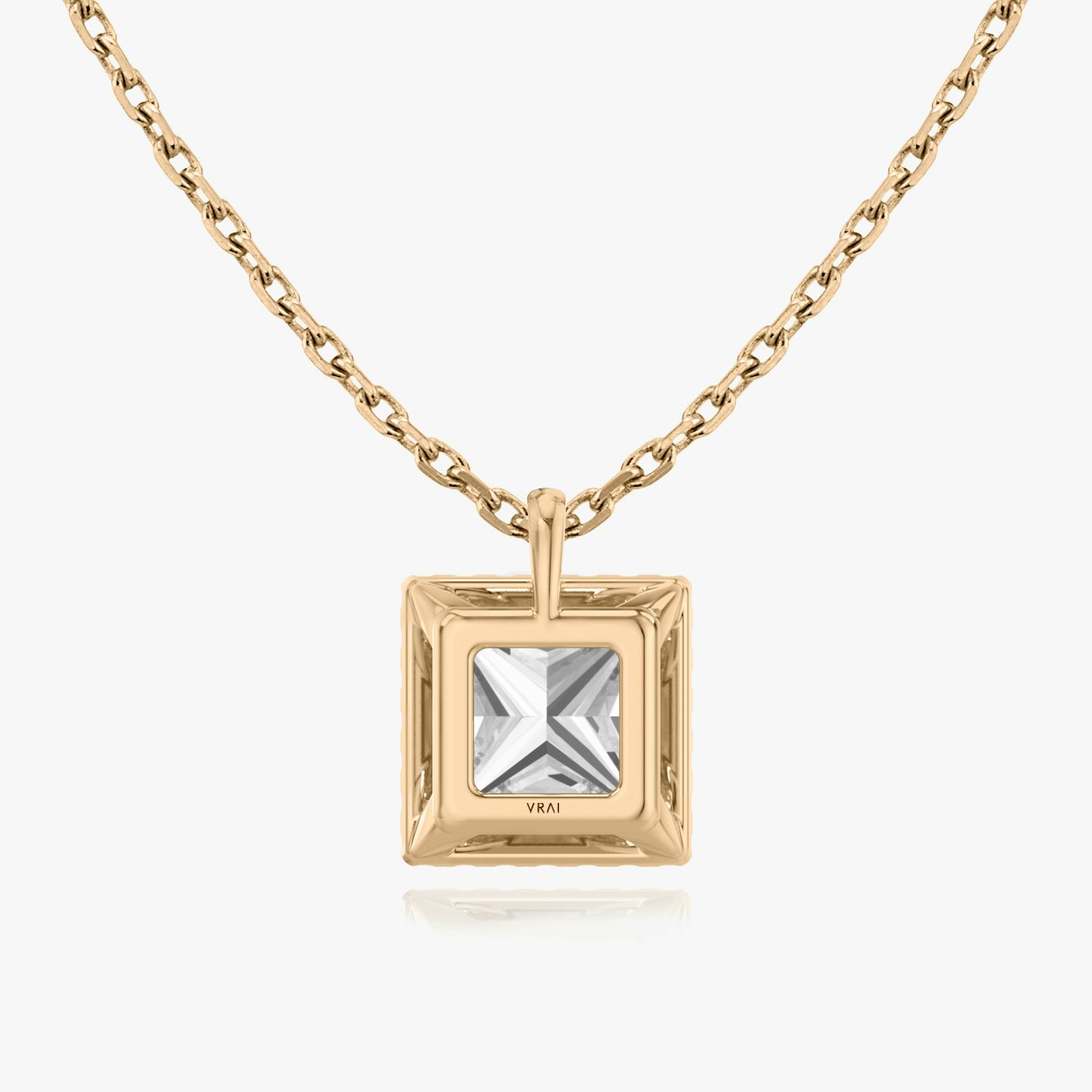 Halo Pendant | Princess | 14k | Rose Gold | caratWeight: 0.75ct