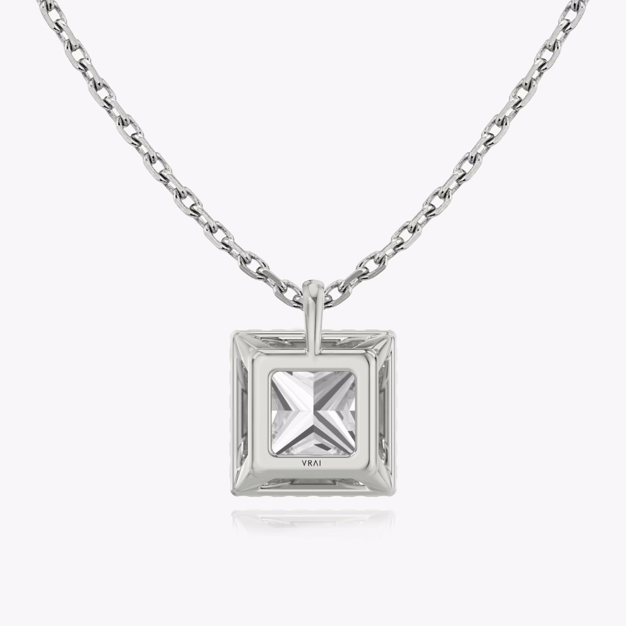 Halo Pendant | Princess | 14k | White Gold | caratWeight: 1.0ct
