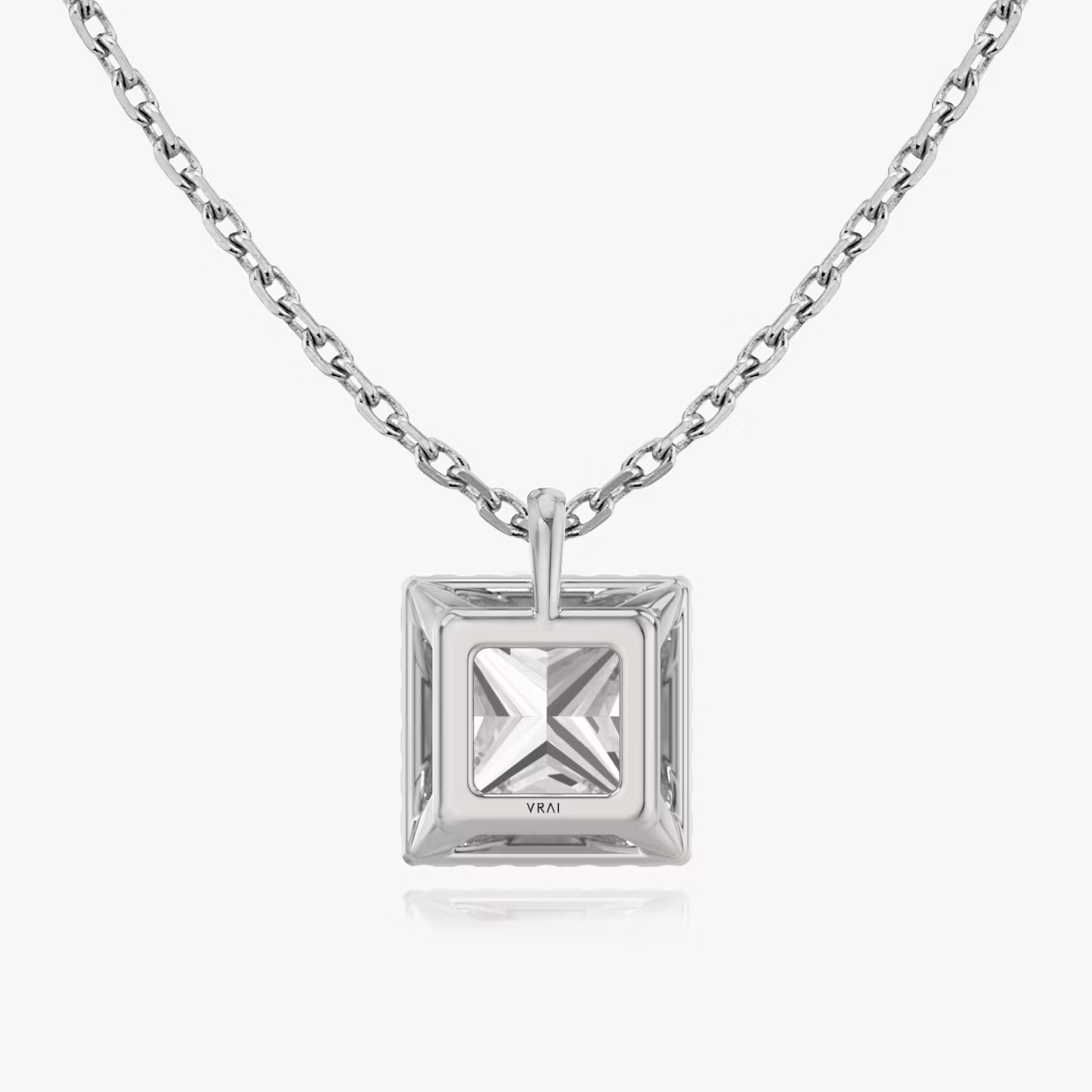 Halo Pendant | Princess | 14k | White Gold | caratWeight: 0.75ct