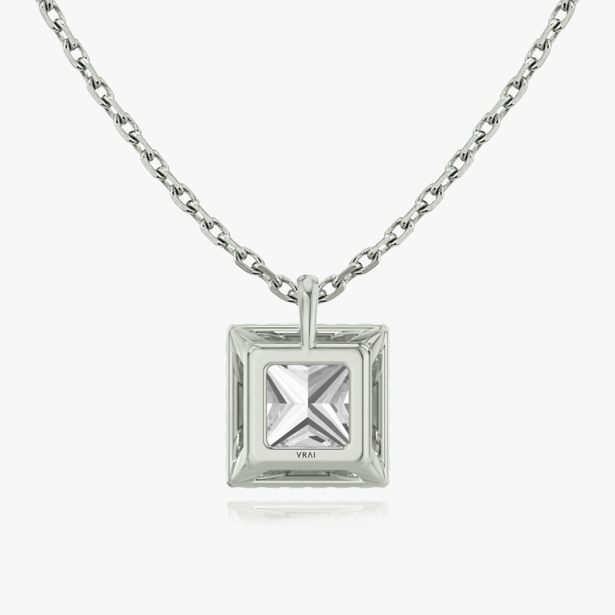Halo Pendant | Princess | 14k | White Gold | caratWeight: 1.0ct