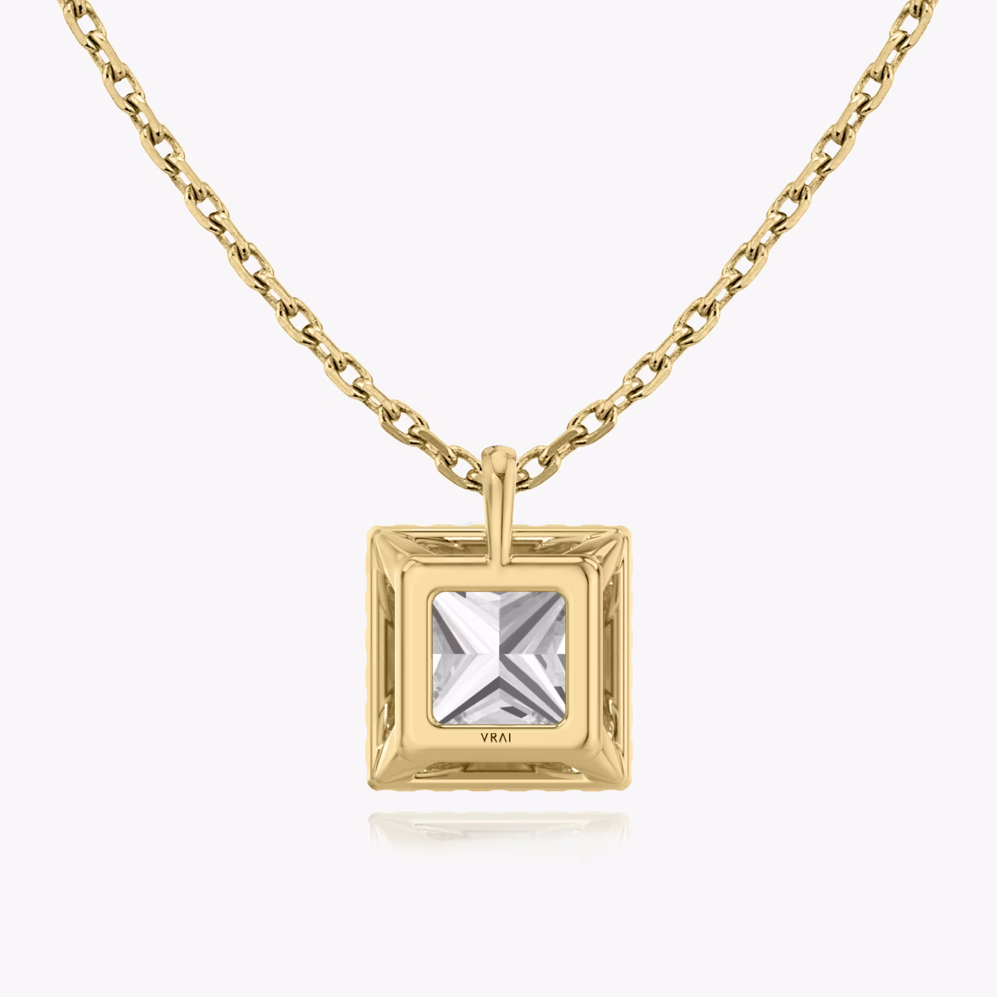 Halo Pendant | Princess | 14k | Yellow Gold | caratWeight: 0.25ct