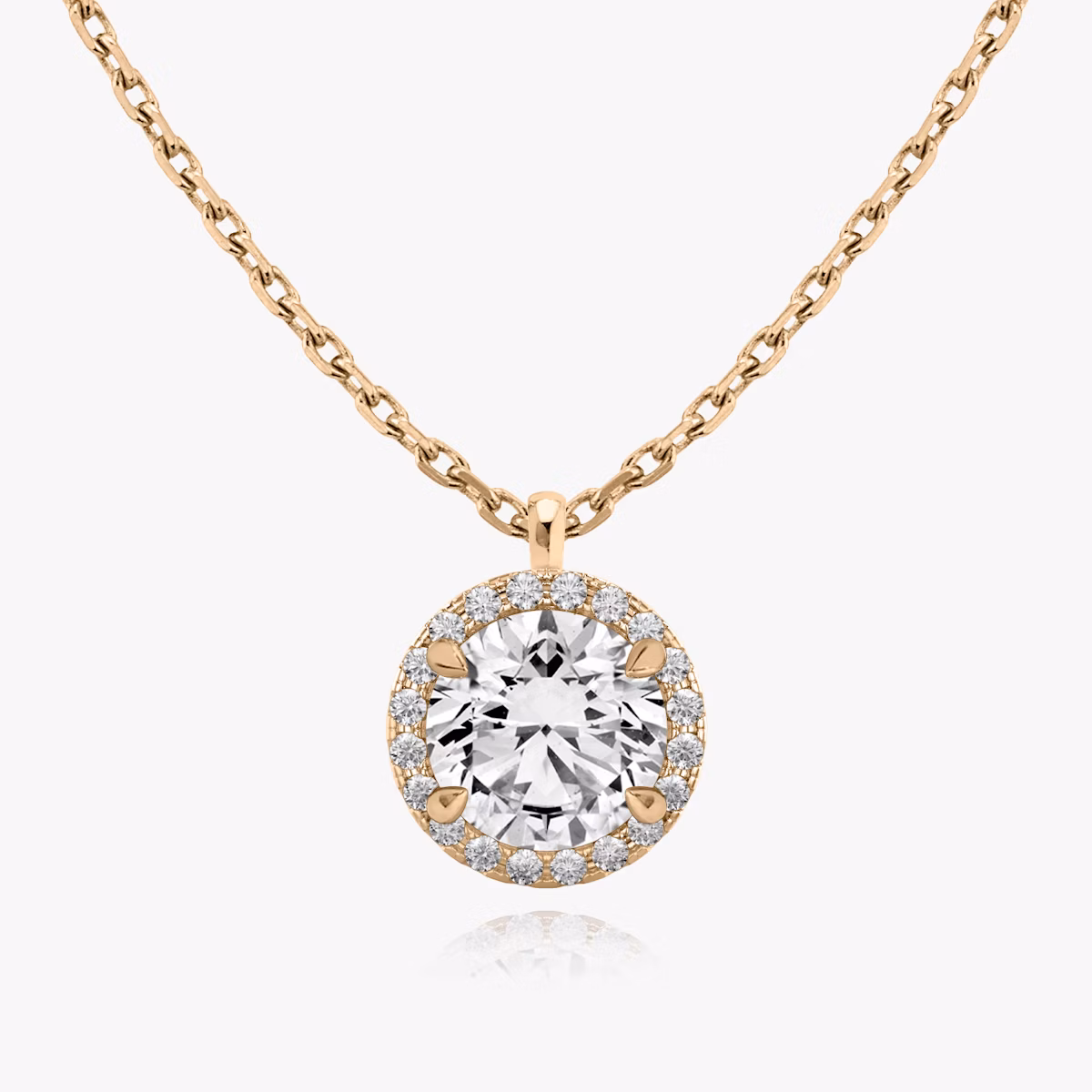 Halo Pendant | Round Brilliant | 14k | Rose Gold | caratWeight: 0.50ct