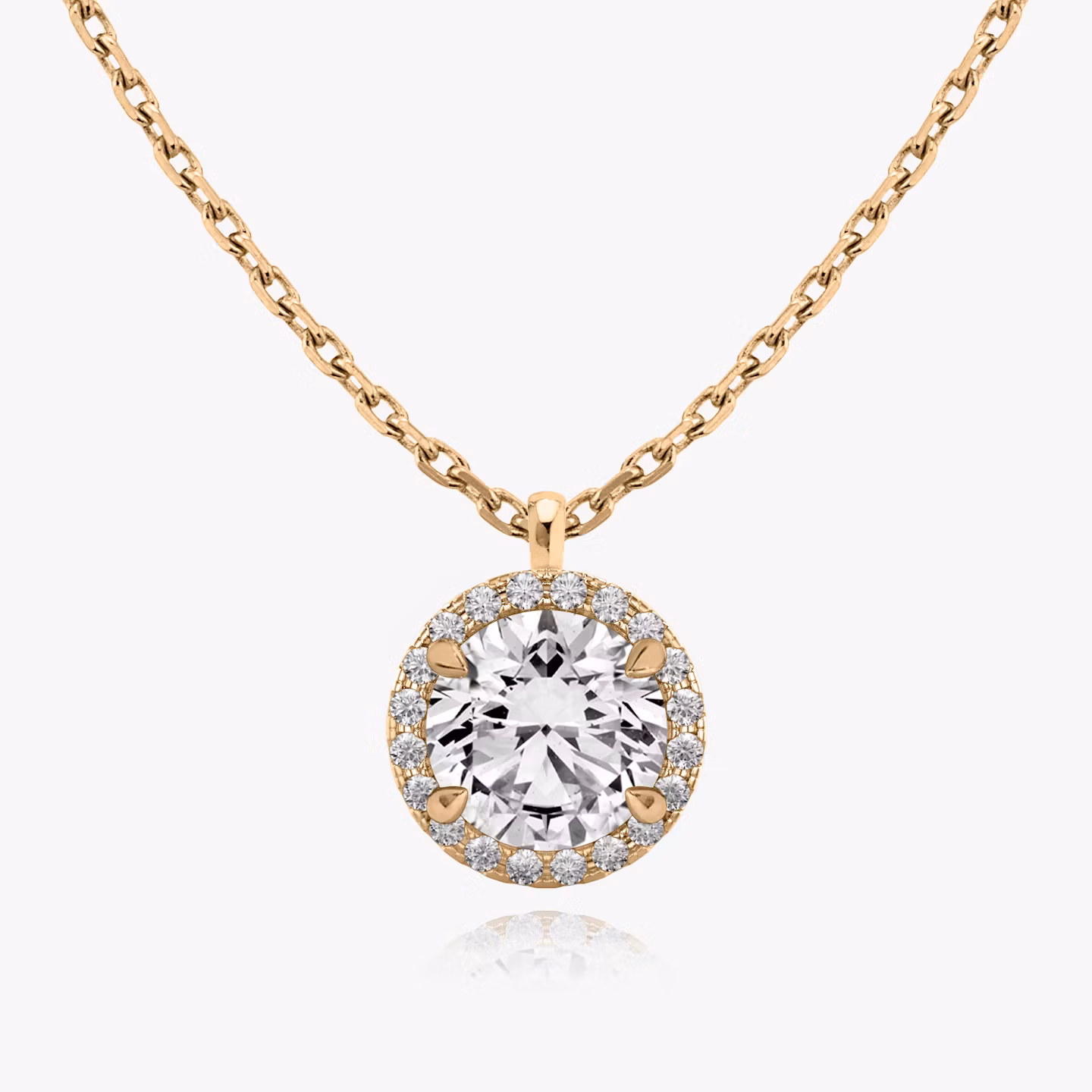 Halo Anhänger Rund | Rose Gold