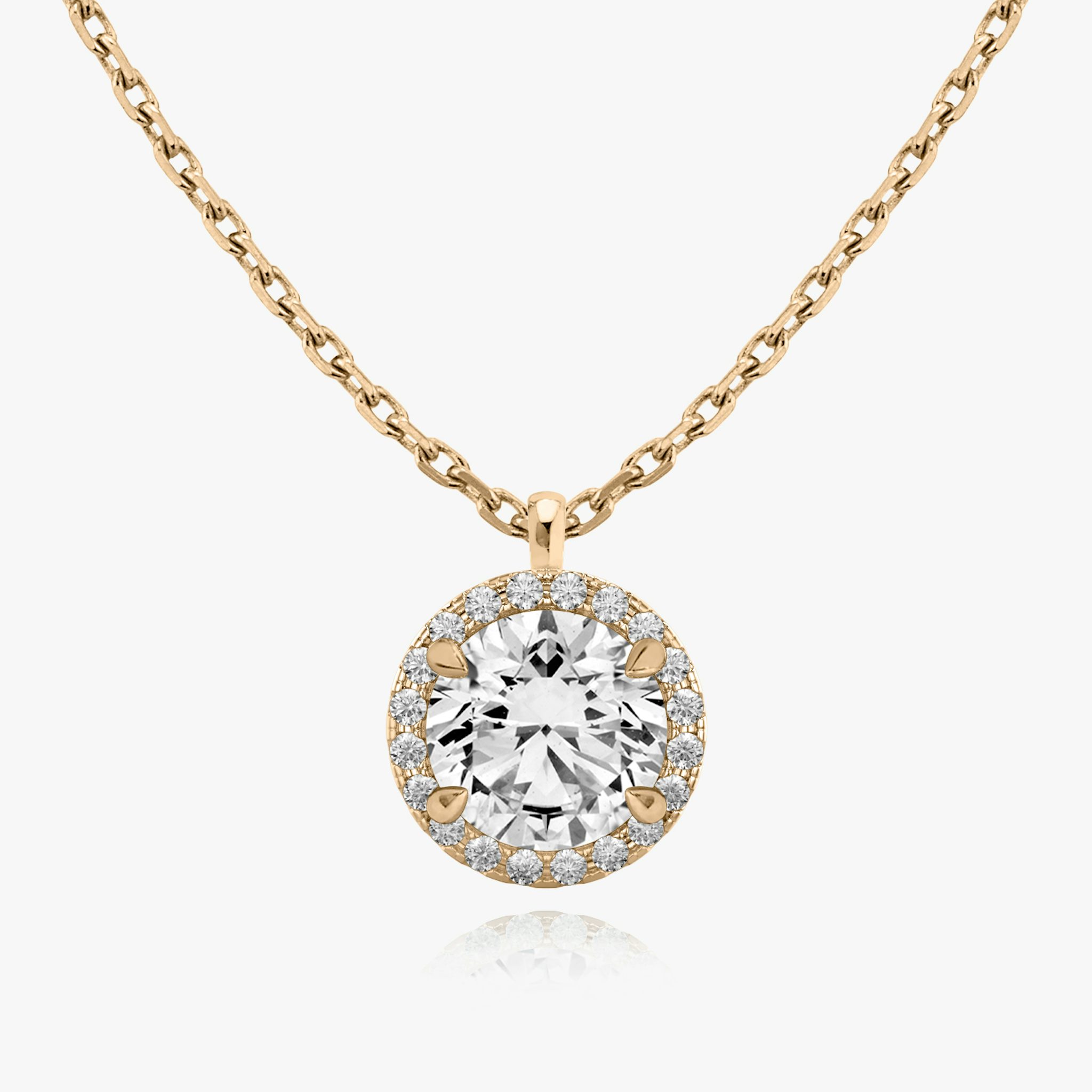 Halo Pendant | Round Brilliant | 14k | Rose Gold | caratWeight: 0.75ct